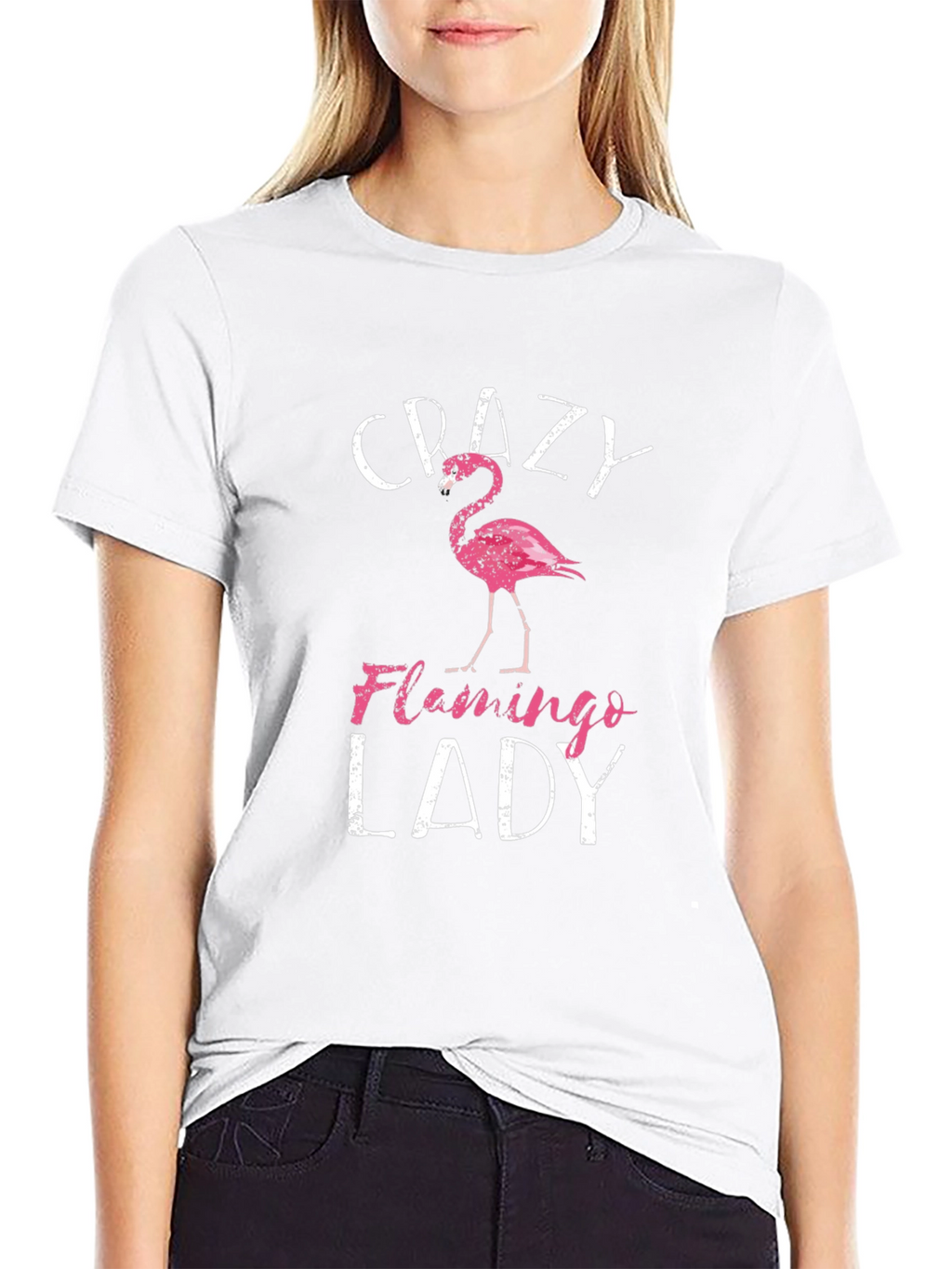 Crazy Flamingo Lady Graphic Tee