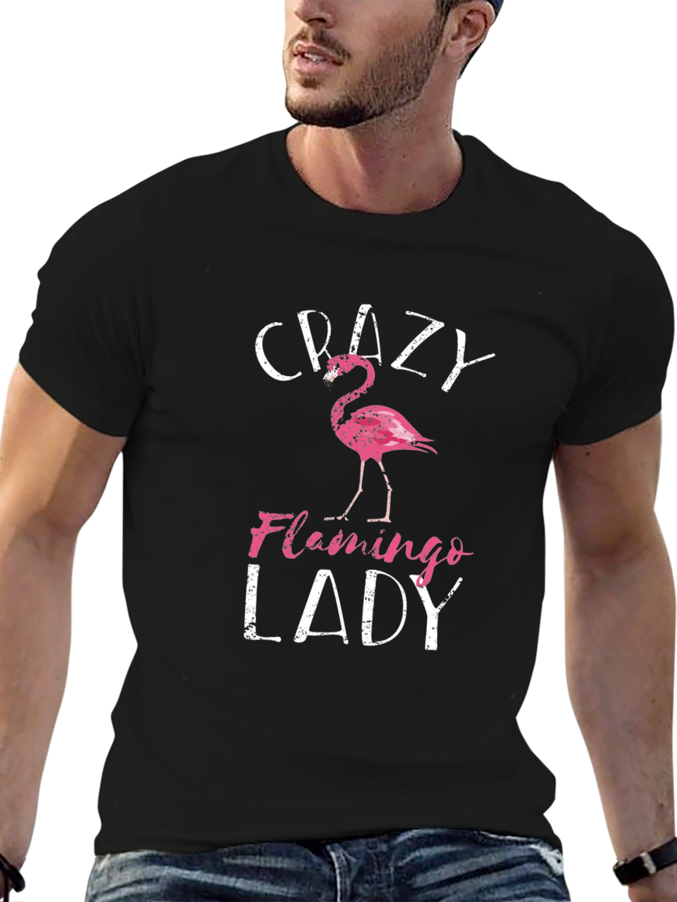 Crazy Flamingo Lady Graphic Tee