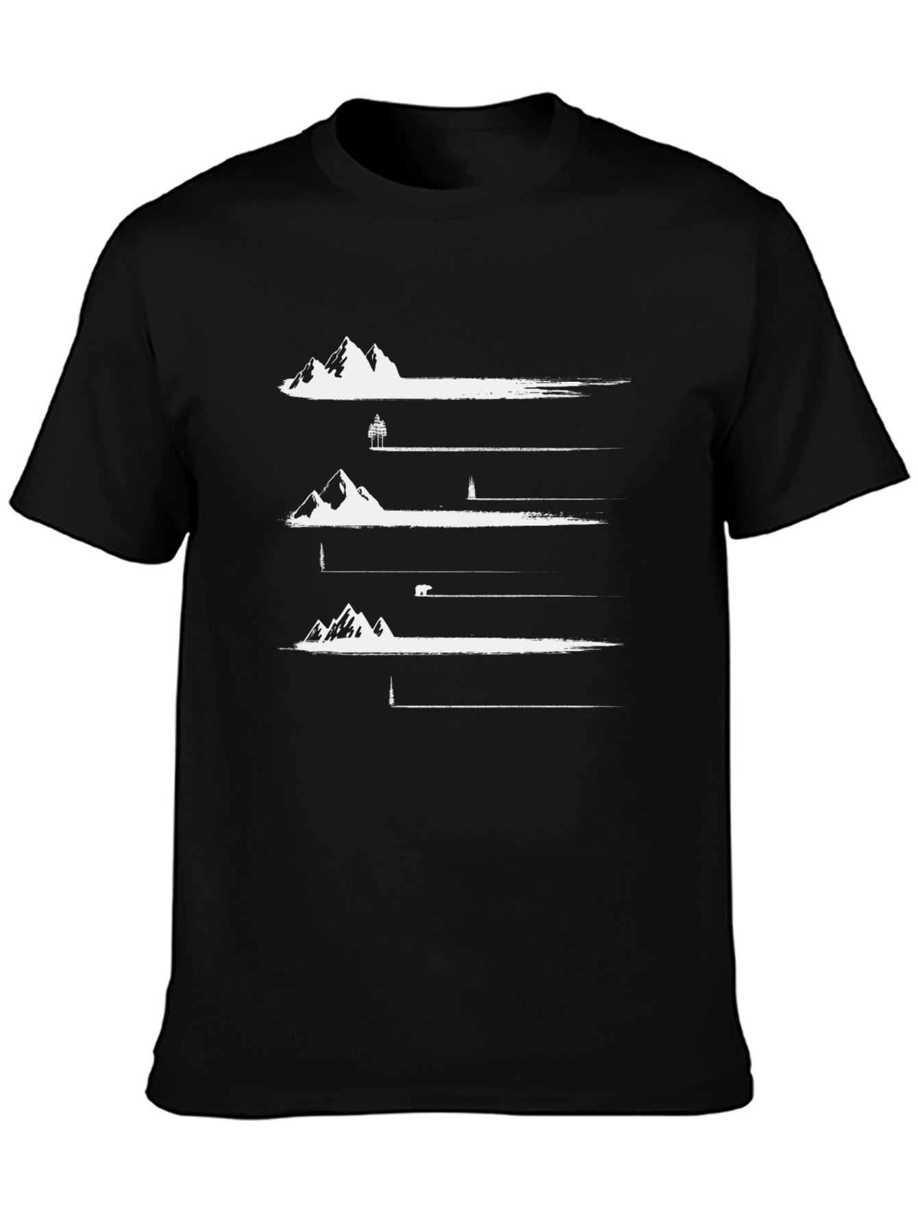 Nature Scene Graphic T-Shirt - Black