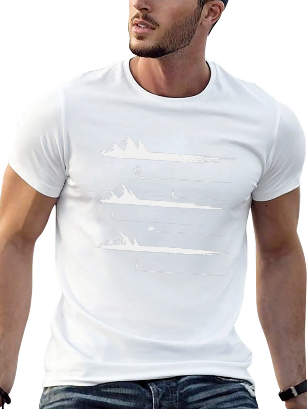 Nature Scene Graphic T-Shirt - Black