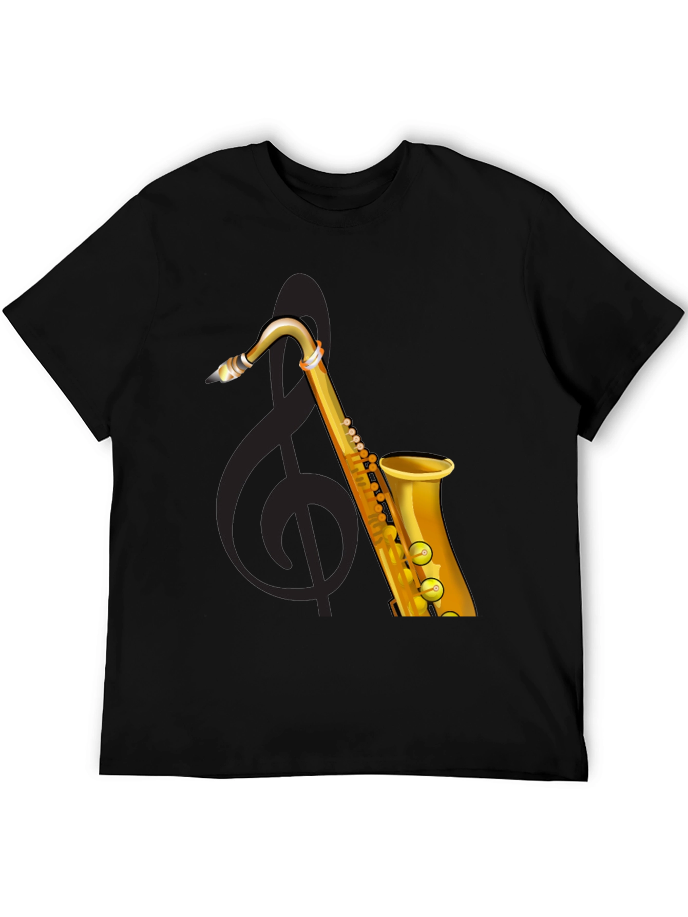 Saxophone Graphic Black T-Shirt