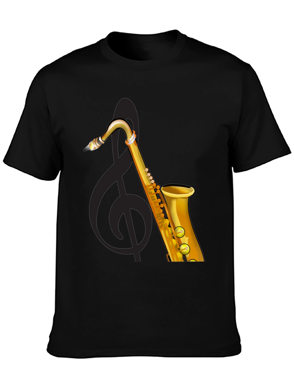 Saxophone Graphic Black T-Shirt