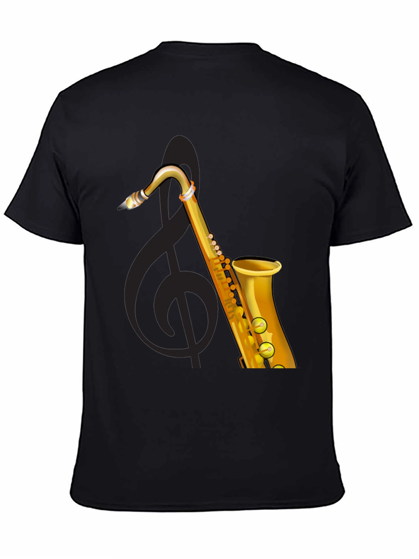 Saxophone Graphic Black T-Shirt