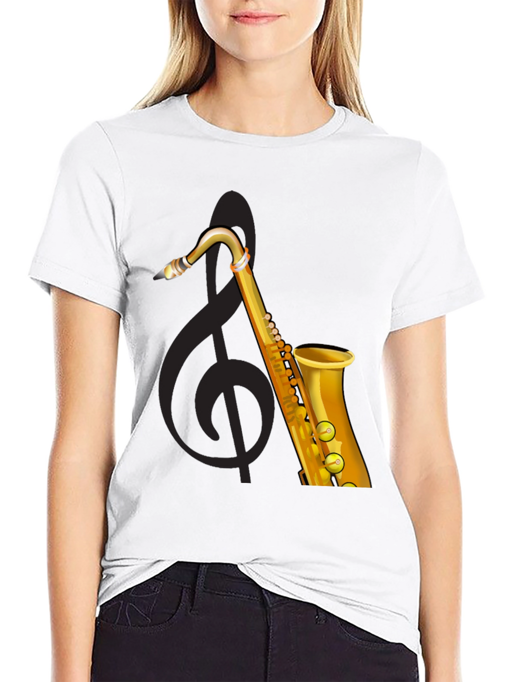 Saxophone Graphic Black T-Shirt