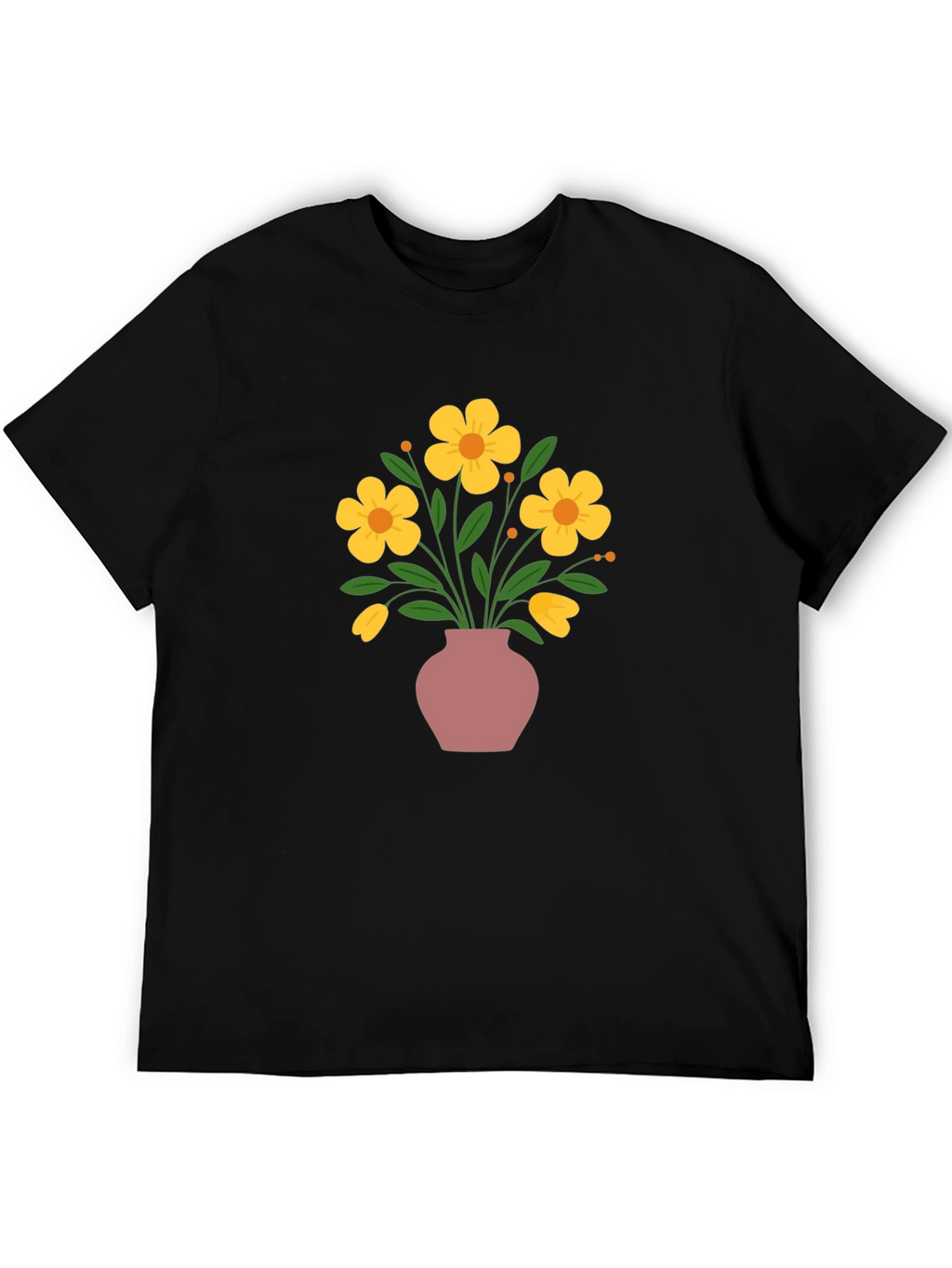 Floral Vase Graphic Tee - Stylish Casual Wear