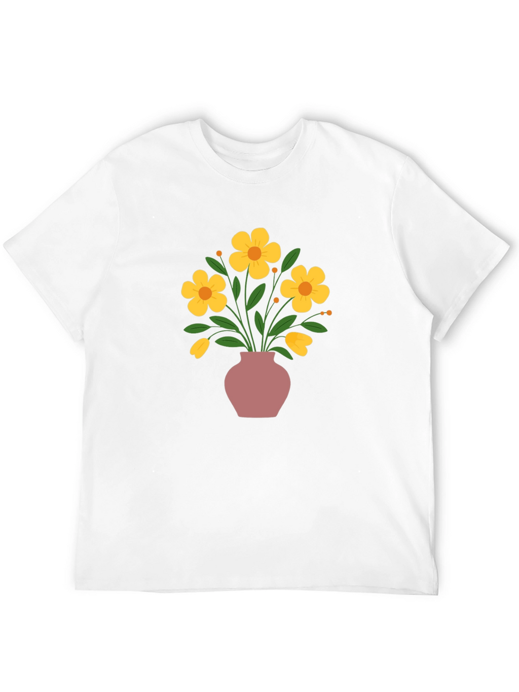 Floral Vase Graphic Tee - Stylish Casual Wear