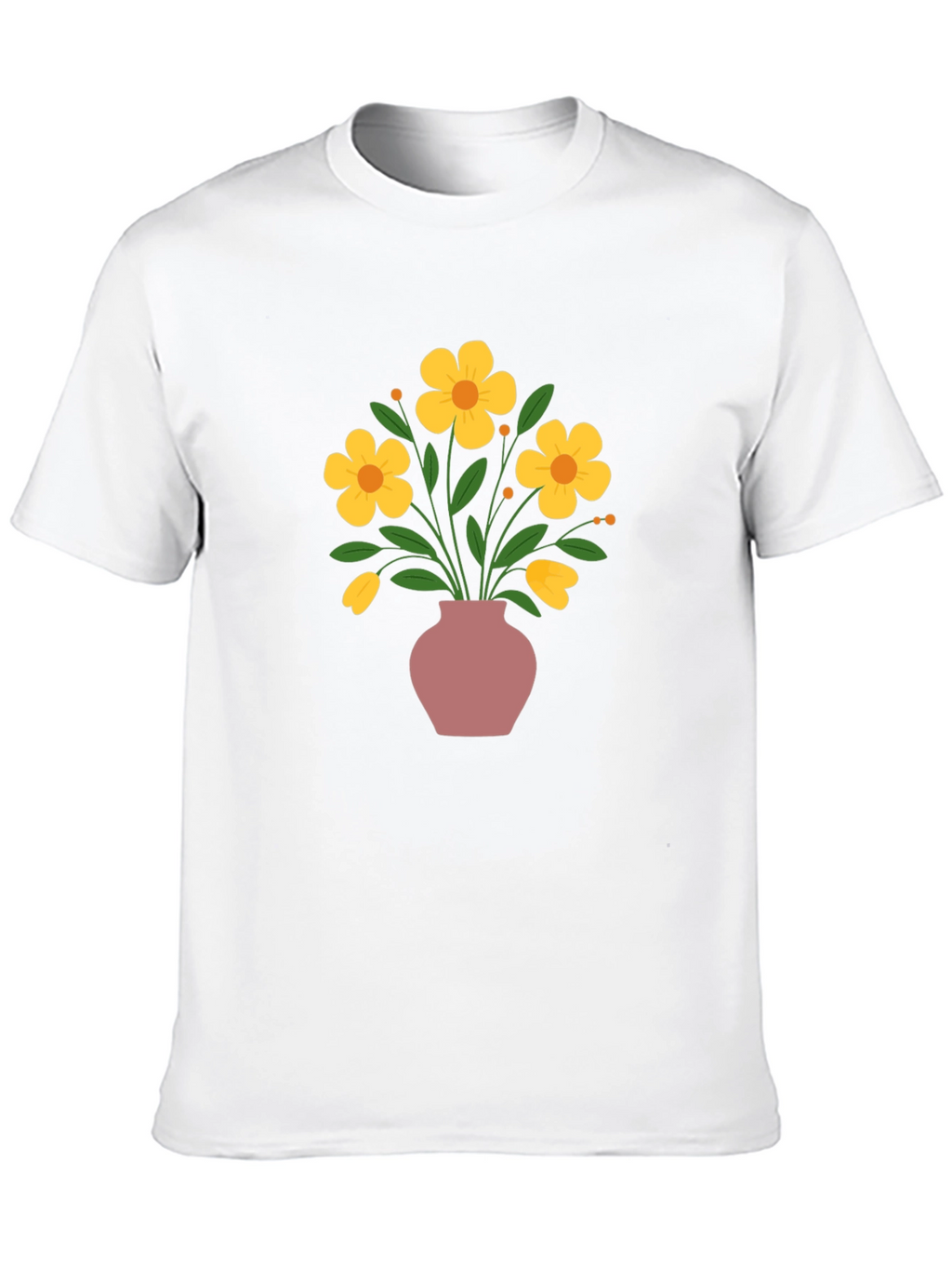 Floral Vase Graphic Tee - Stylish Casual Wear