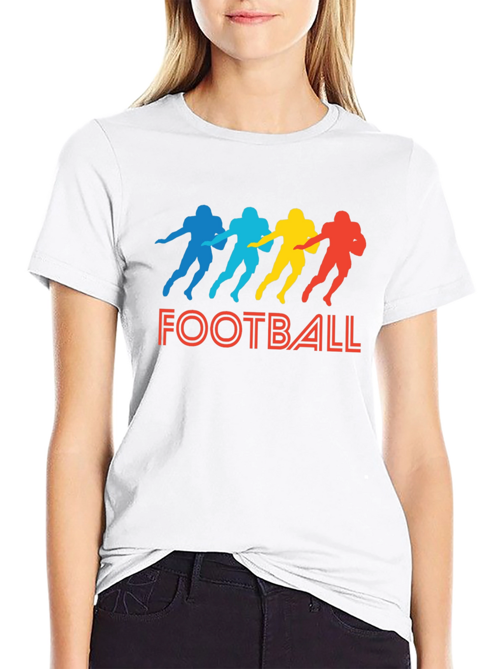 Retro Football Player Silhouette Graphic Tee