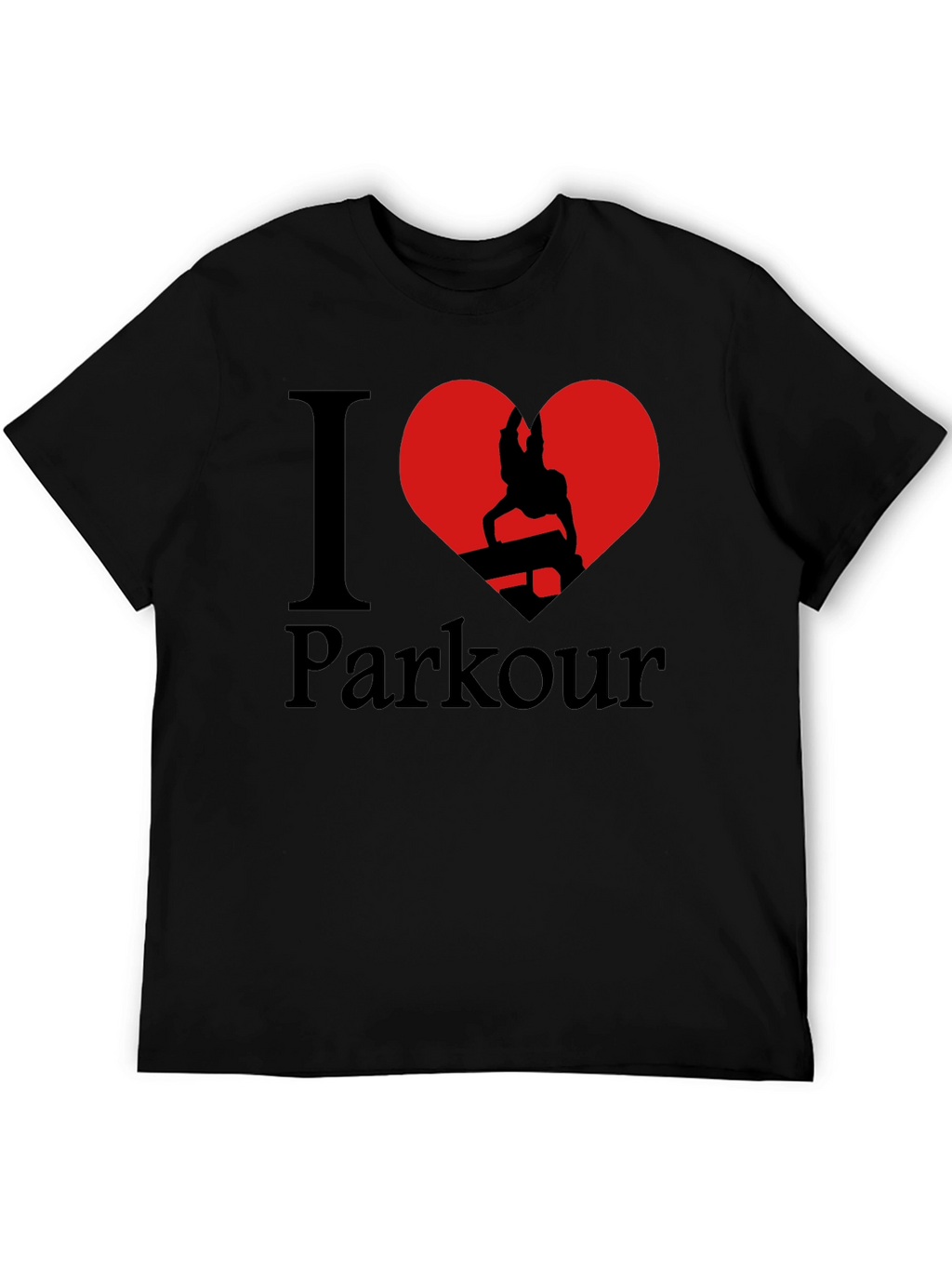 I Love Parkour Graphic T-Shirt - Black