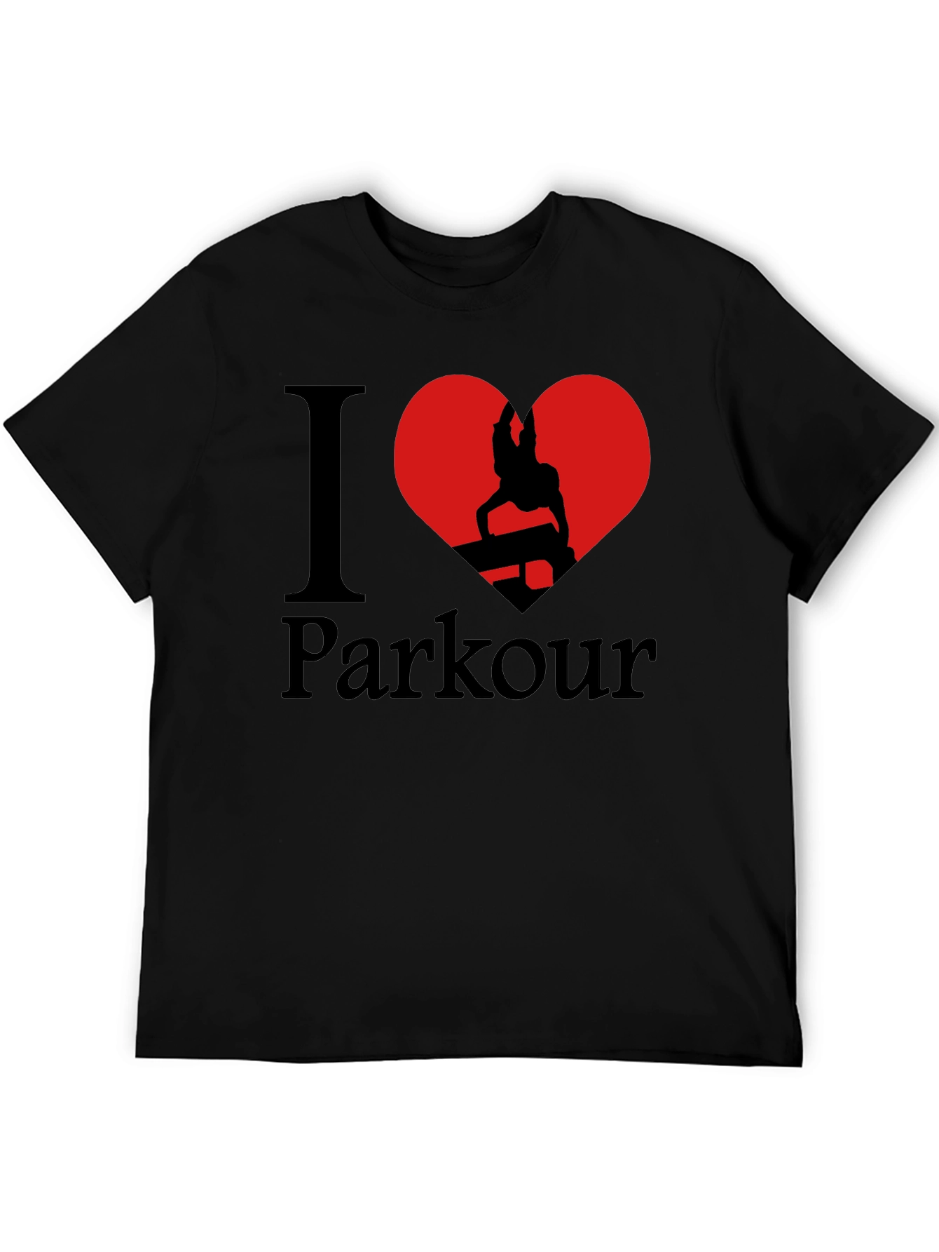 I Love Parkour Graphic T-Shirt - Black