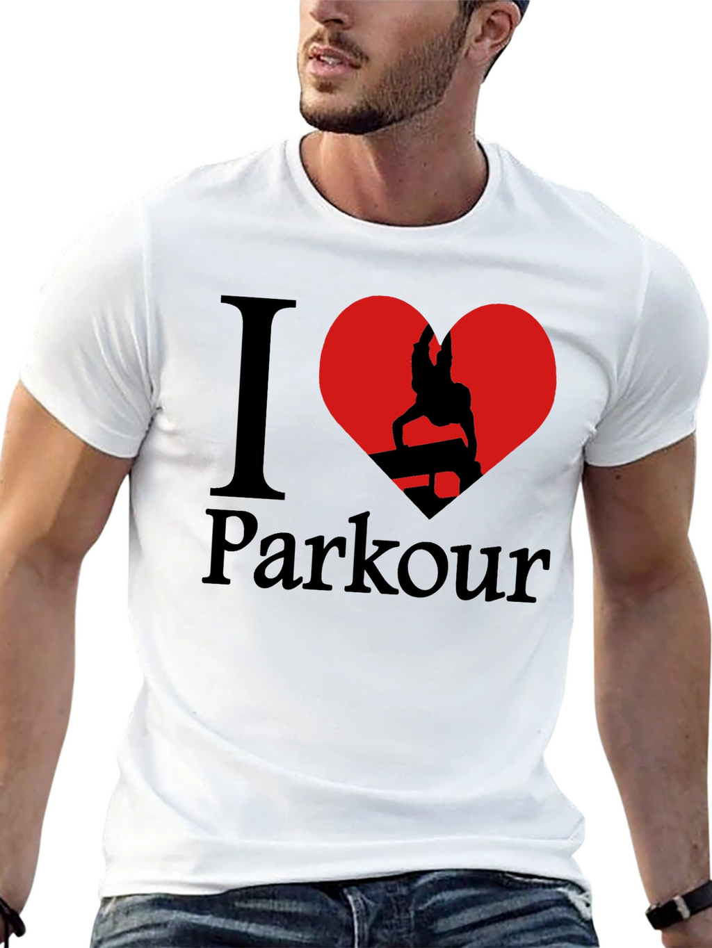 I Love Parkour Graphic T-Shirt - Black