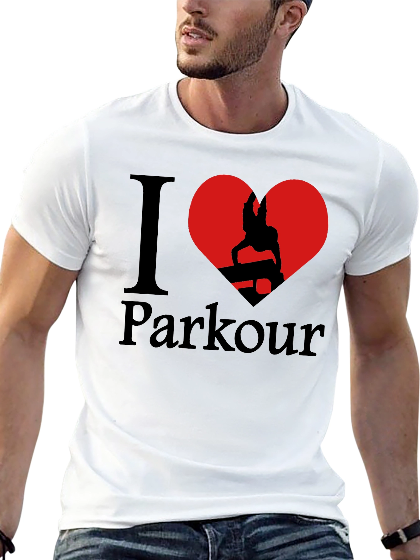 I Love Parkour Graphic T-Shirt - Black
