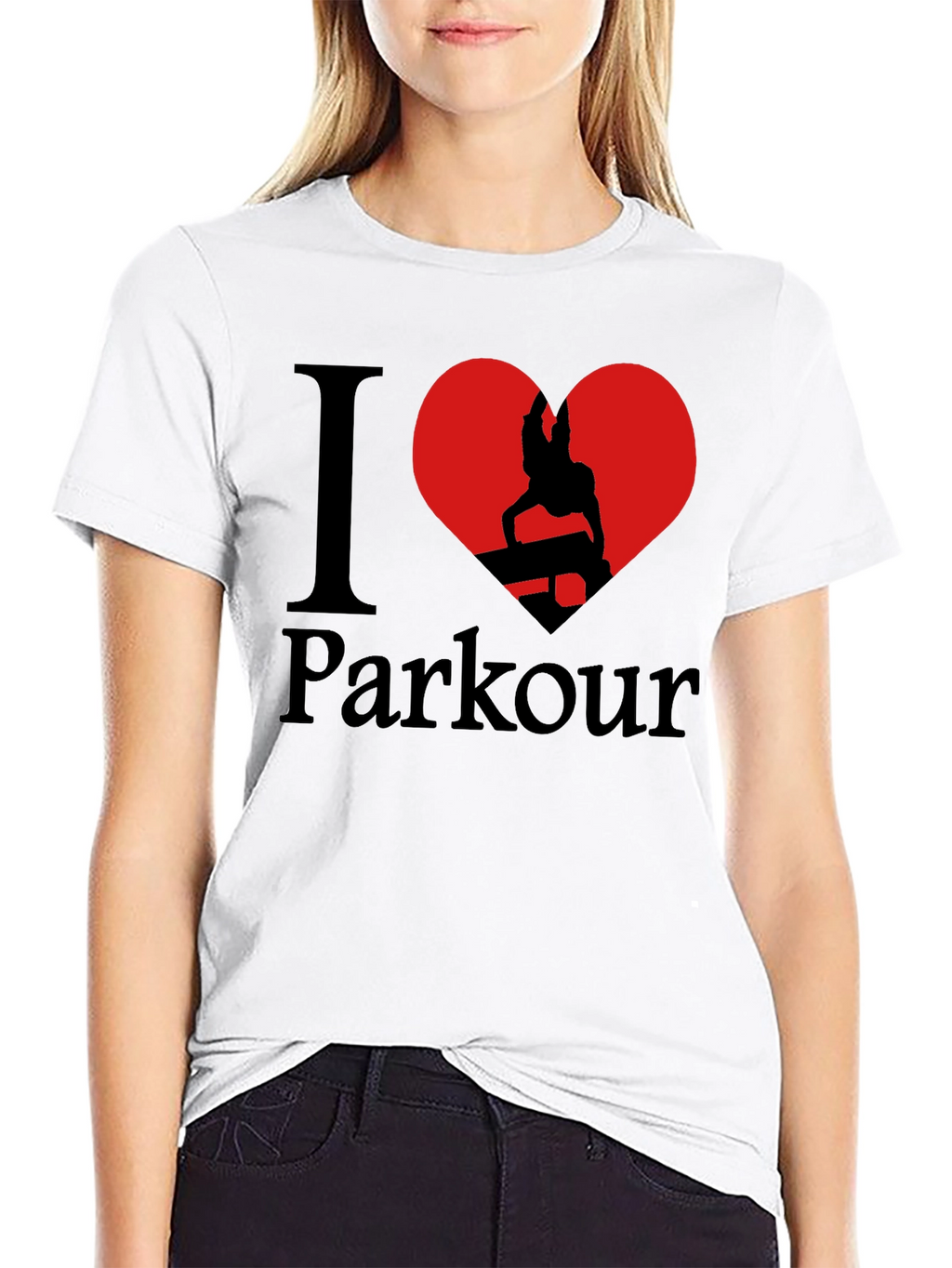 I Love Parkour Graphic T-Shirt - Black
