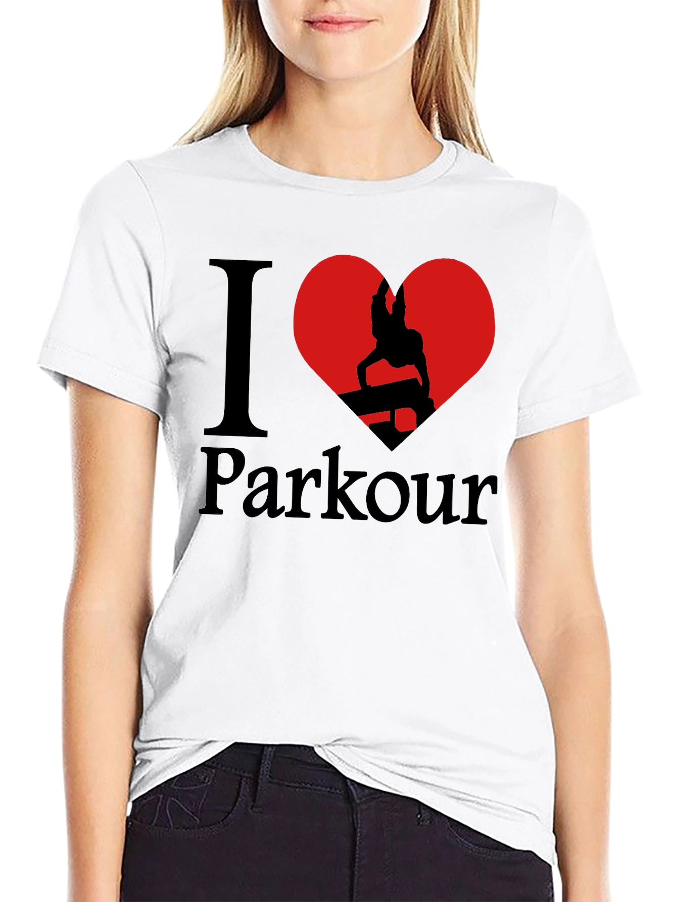 I Love Parkour Graphic T-Shirt - Black