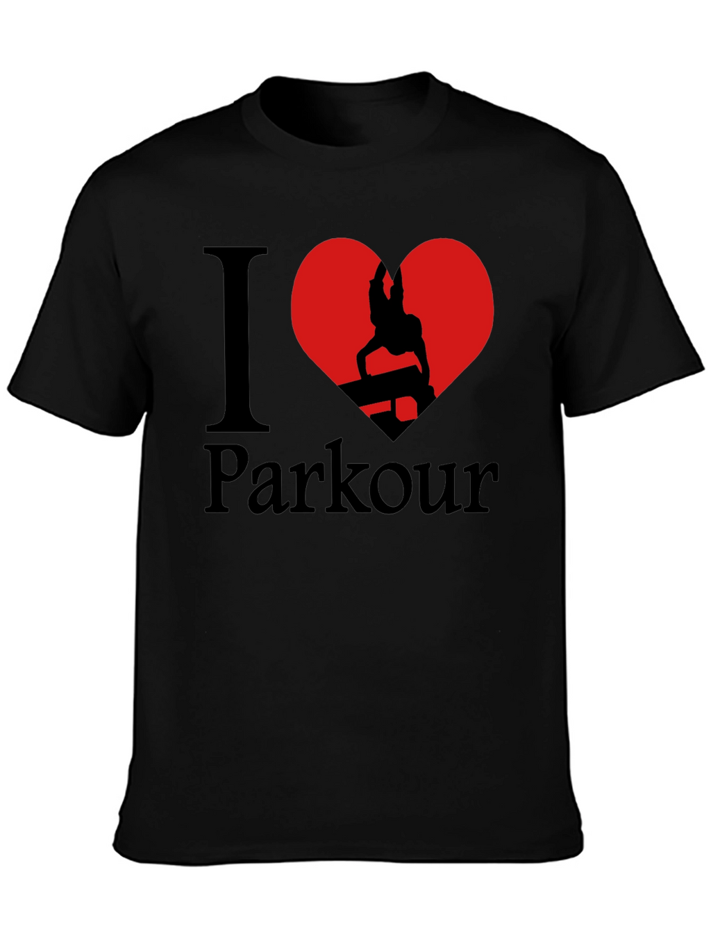 I Love Parkour Graphic T-Shirt - Black