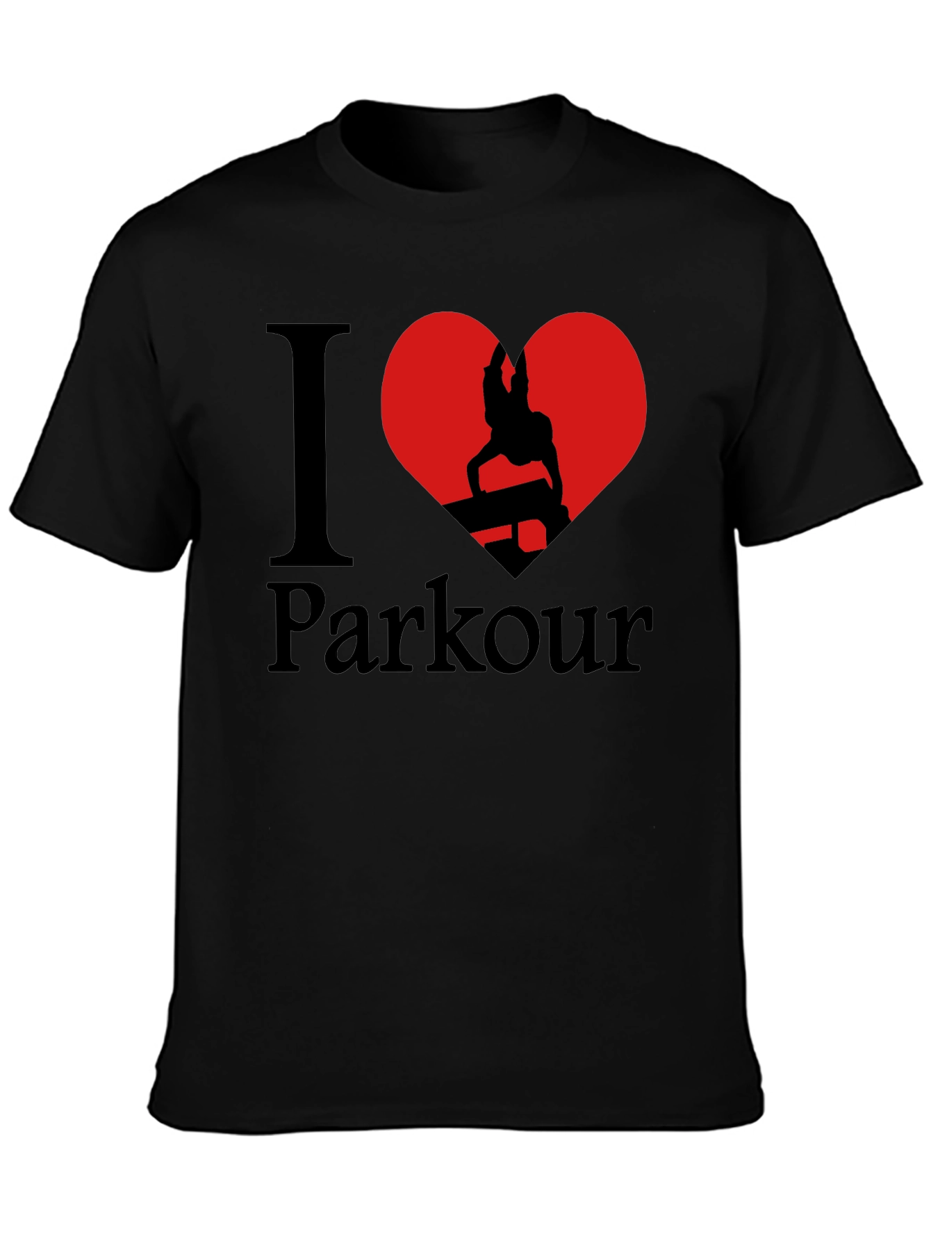 I Love Parkour Graphic T-Shirt - Black