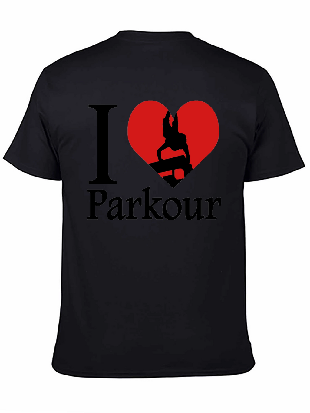 I Love Parkour Graphic T-Shirt - Black