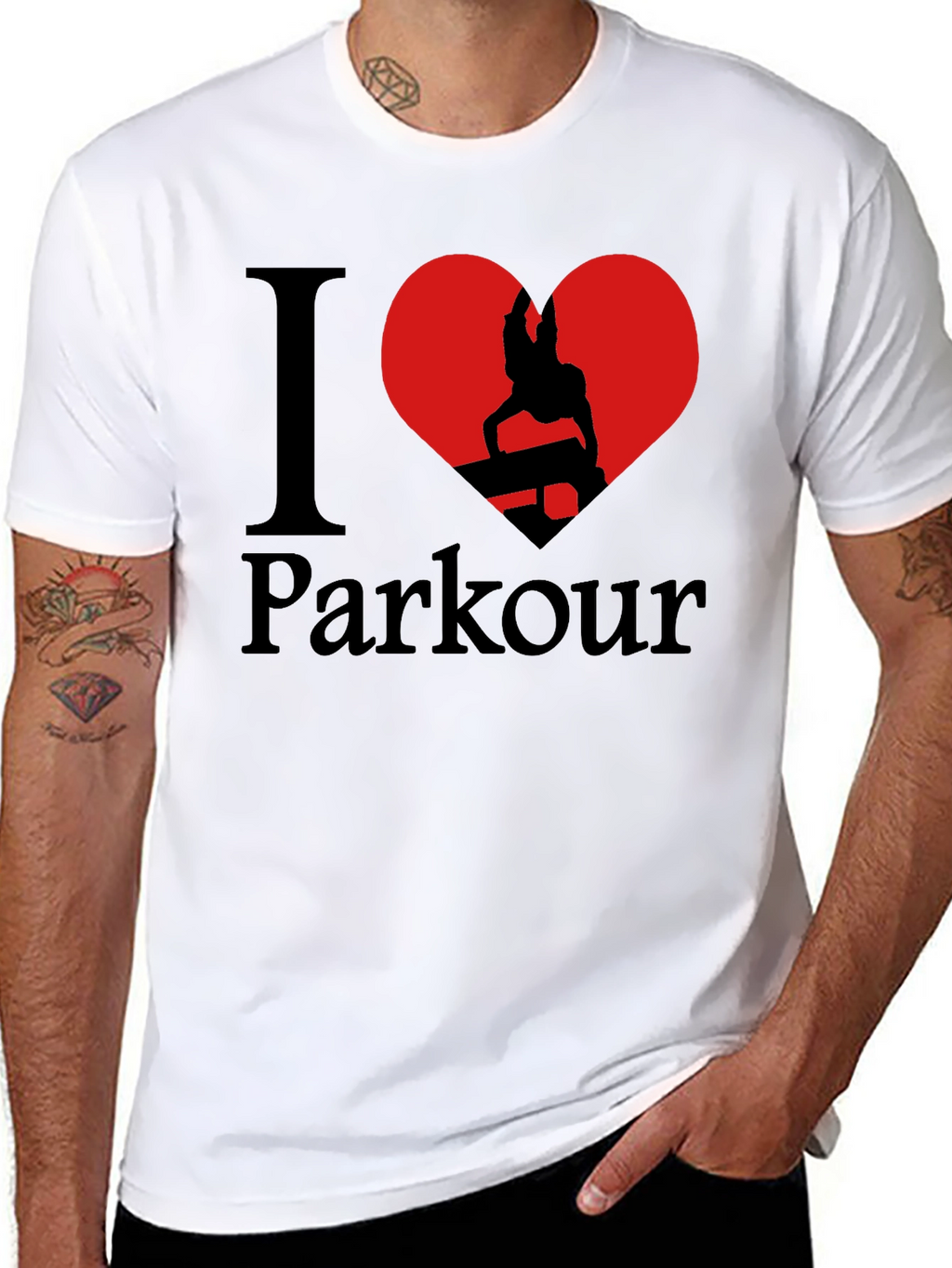 I Love Parkour Graphic T-Shirt - Black
