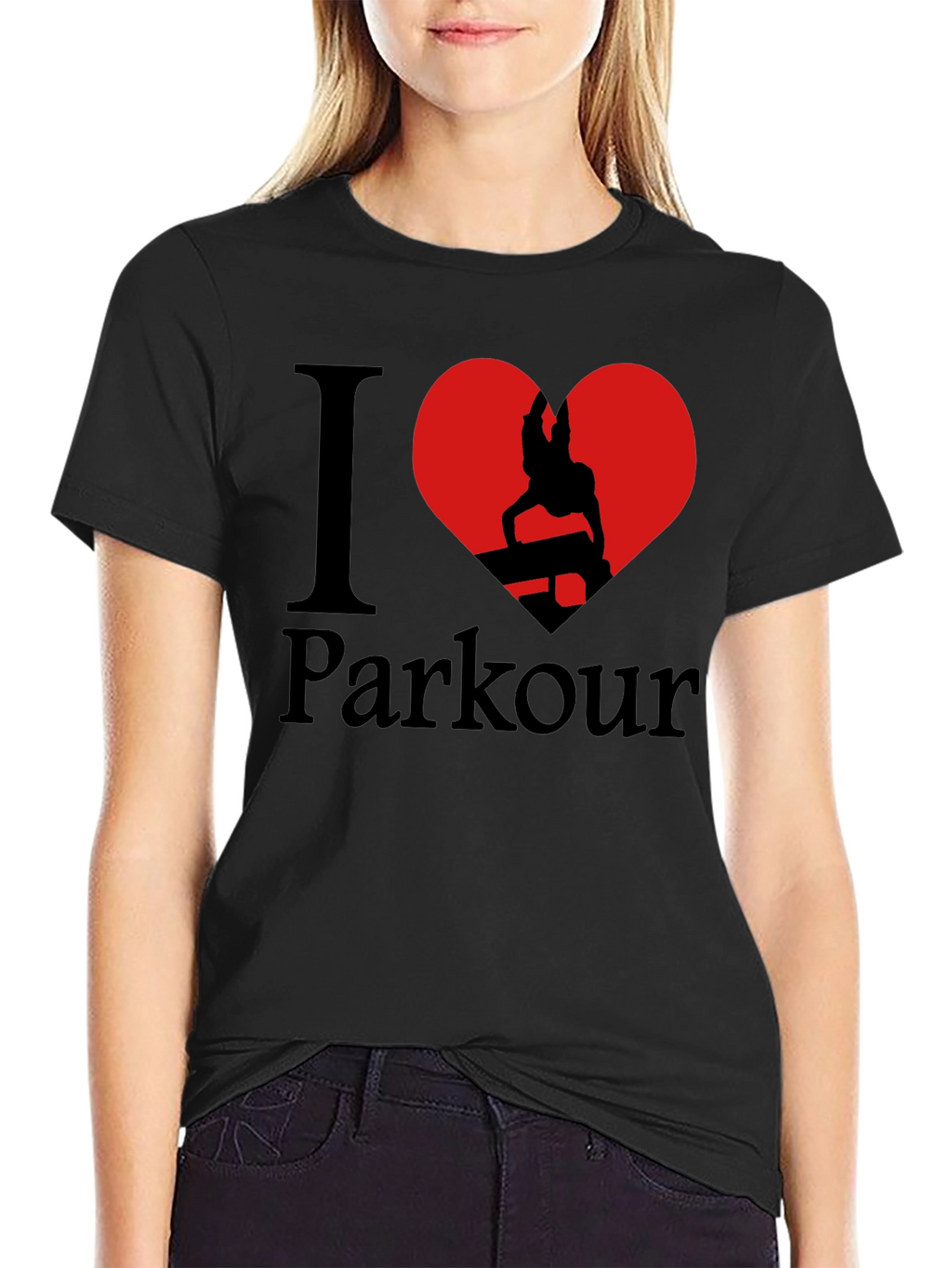I Love Parkour Graphic T-Shirt - Black