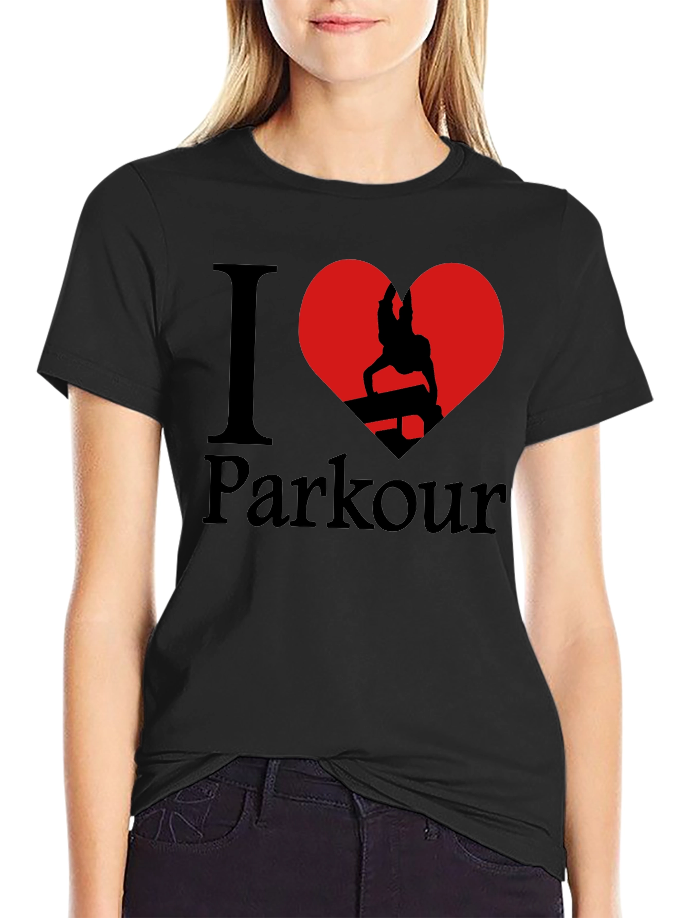 I Love Parkour Graphic T-Shirt - Black