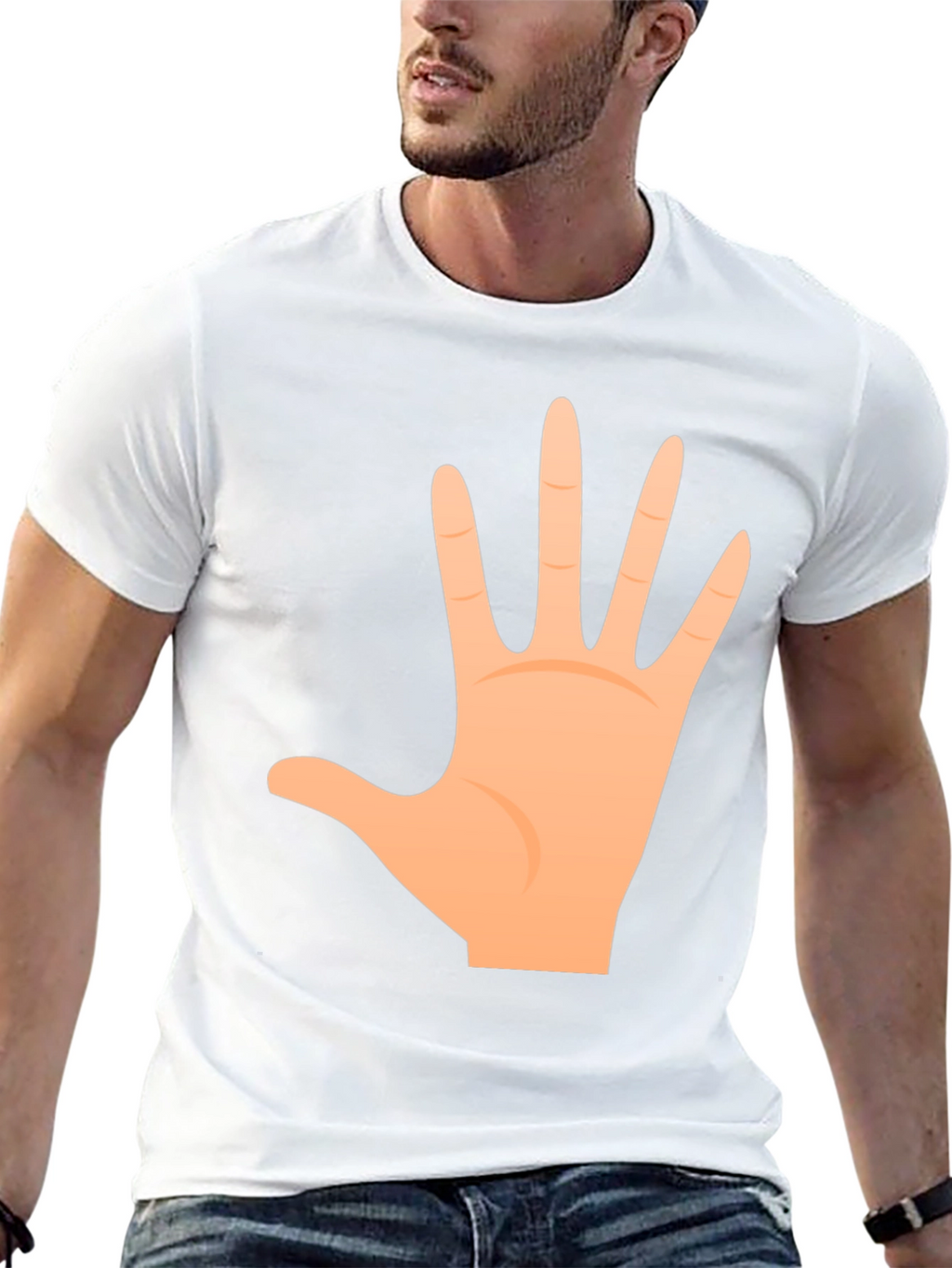 Open Hand Graphic Tee - Casual Black T-Shirt