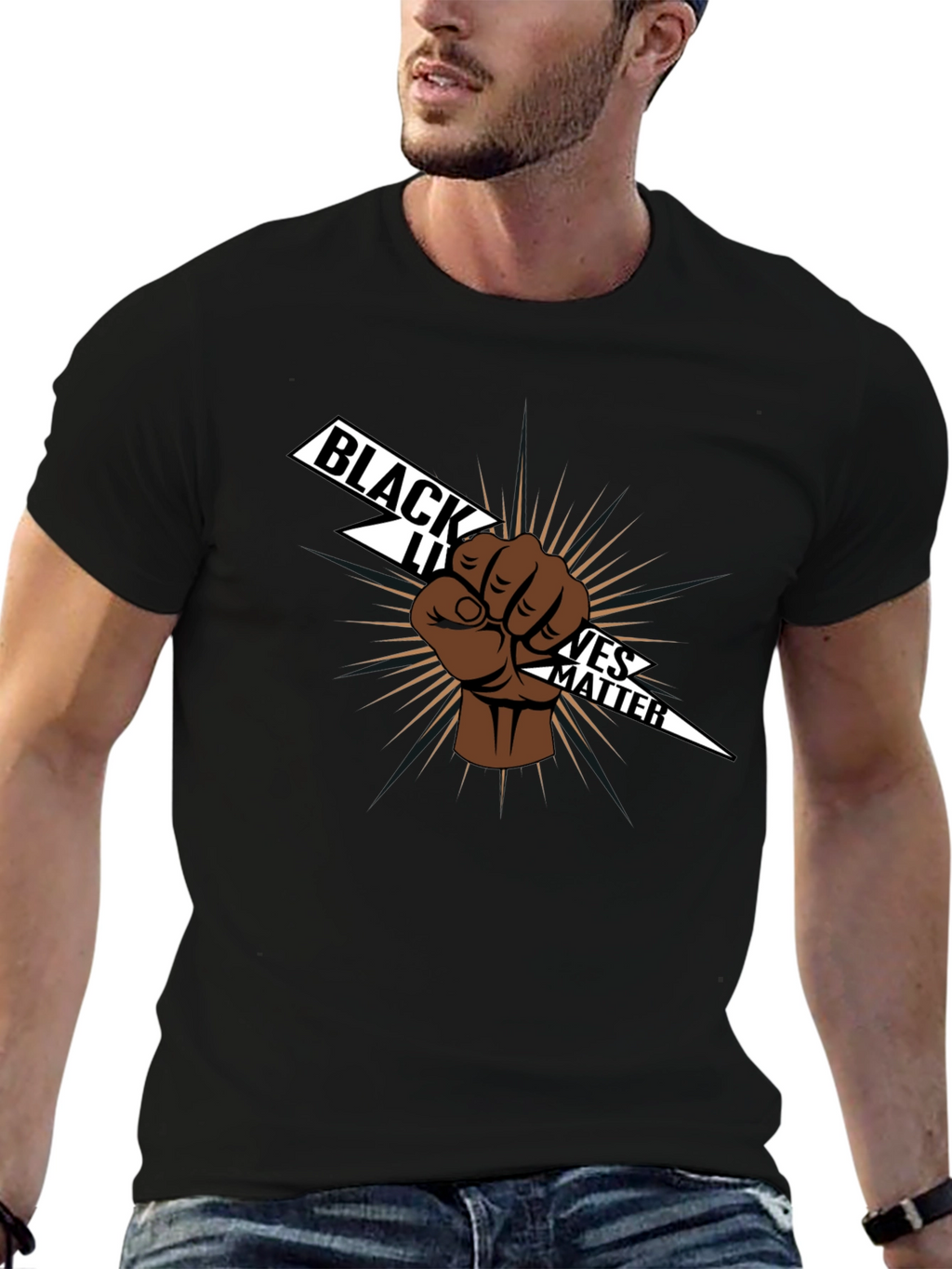 Black Lives Matter Fist Graphic Tee - Black