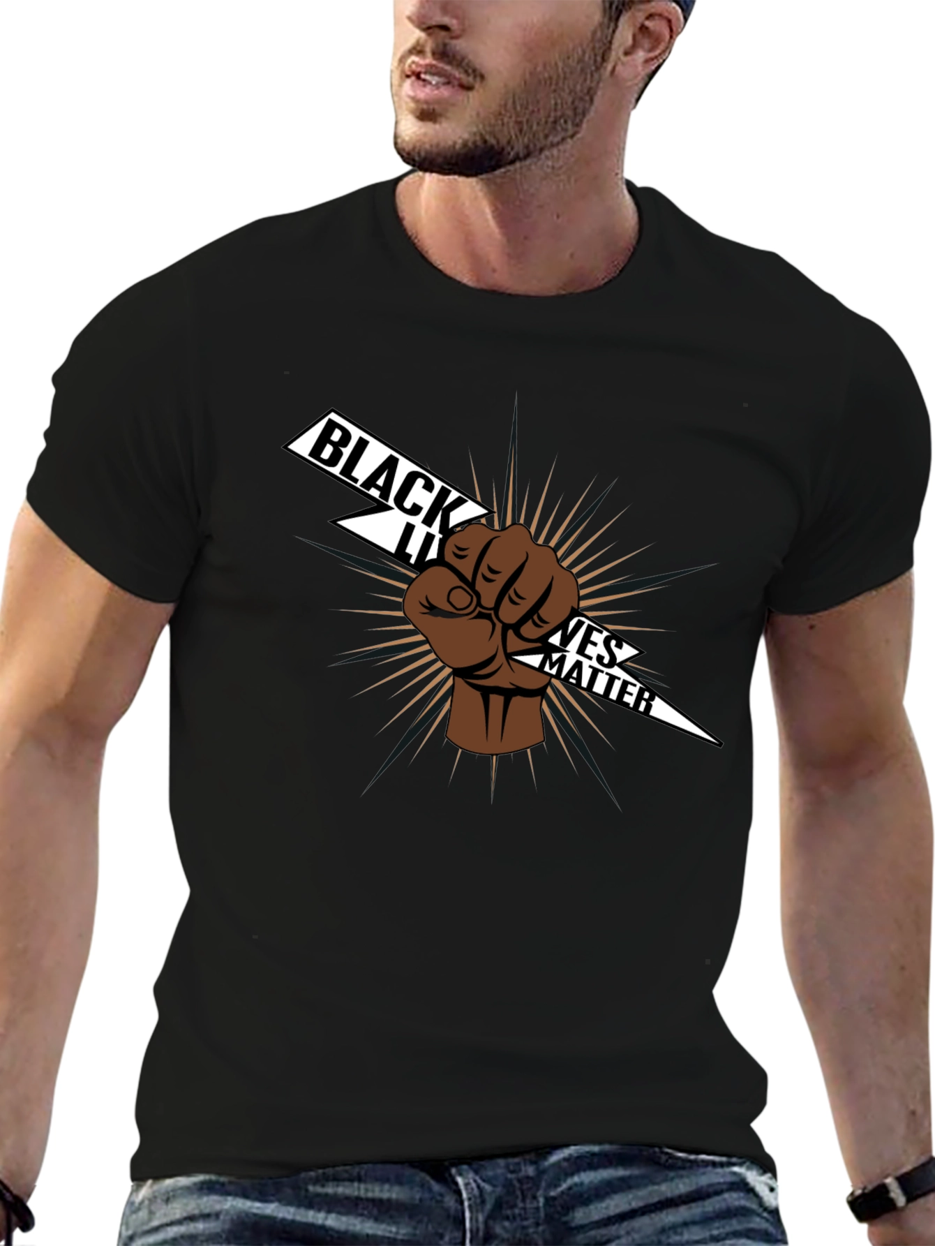 Black Lives Matter Fist Graphic Tee - Black