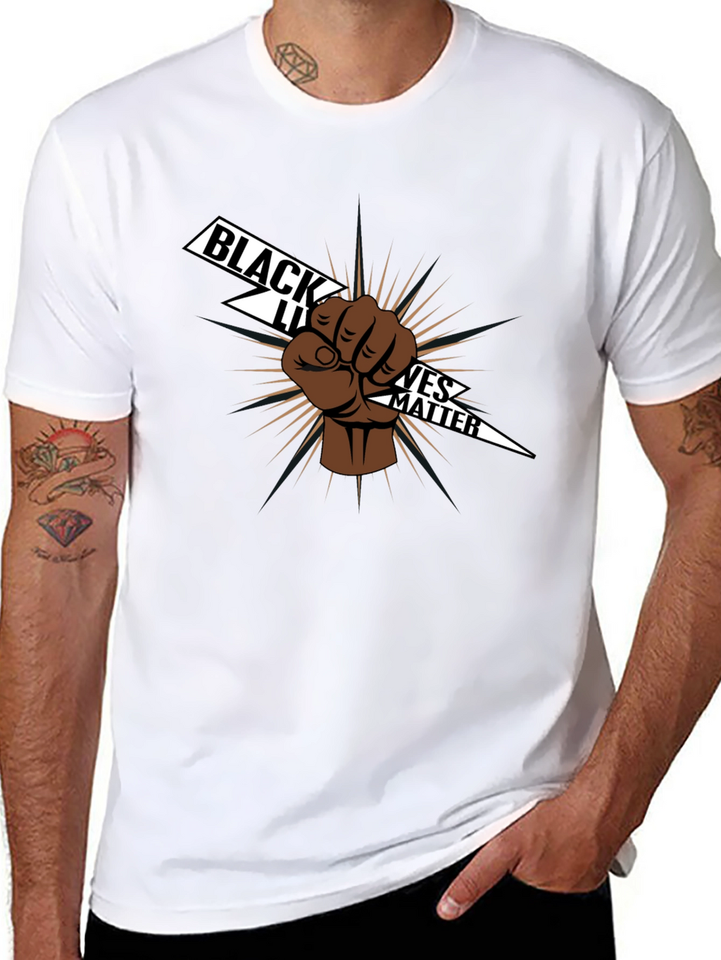 Black Lives Matter Fist Graphic Tee - Black