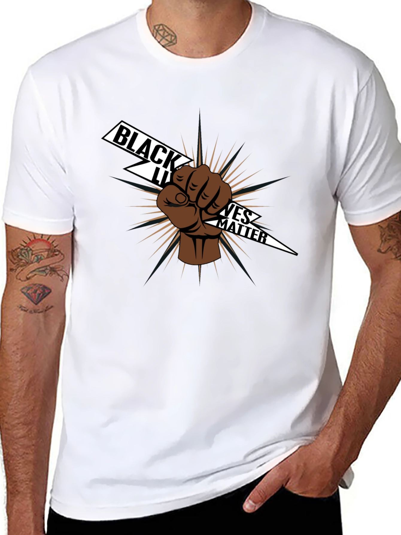 Black Lives Matter Fist Graphic Tee - Black