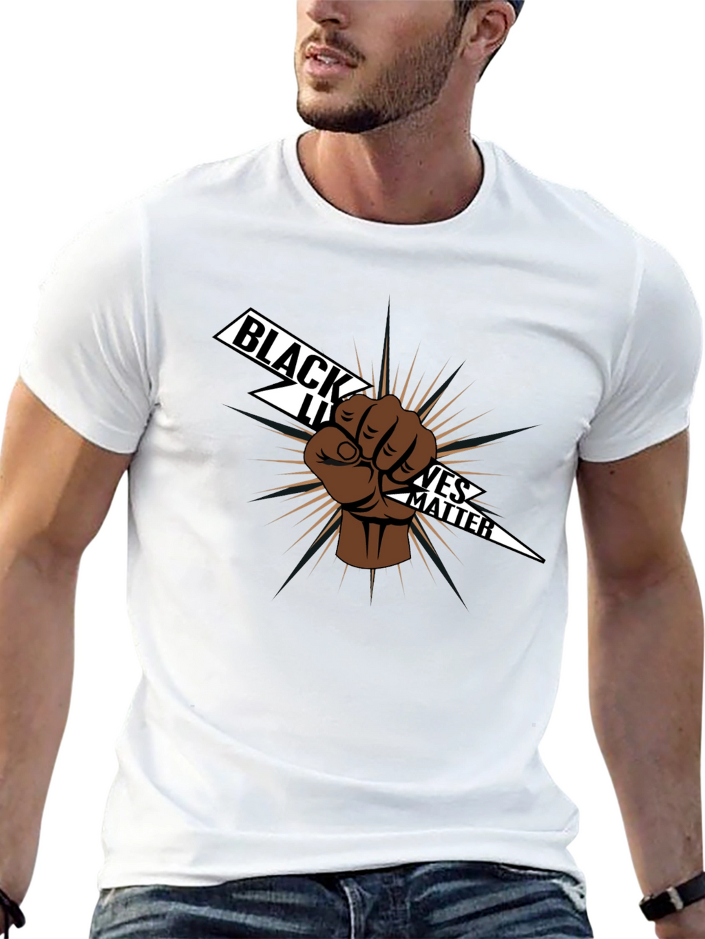 Black Lives Matter Fist Graphic Tee - Black