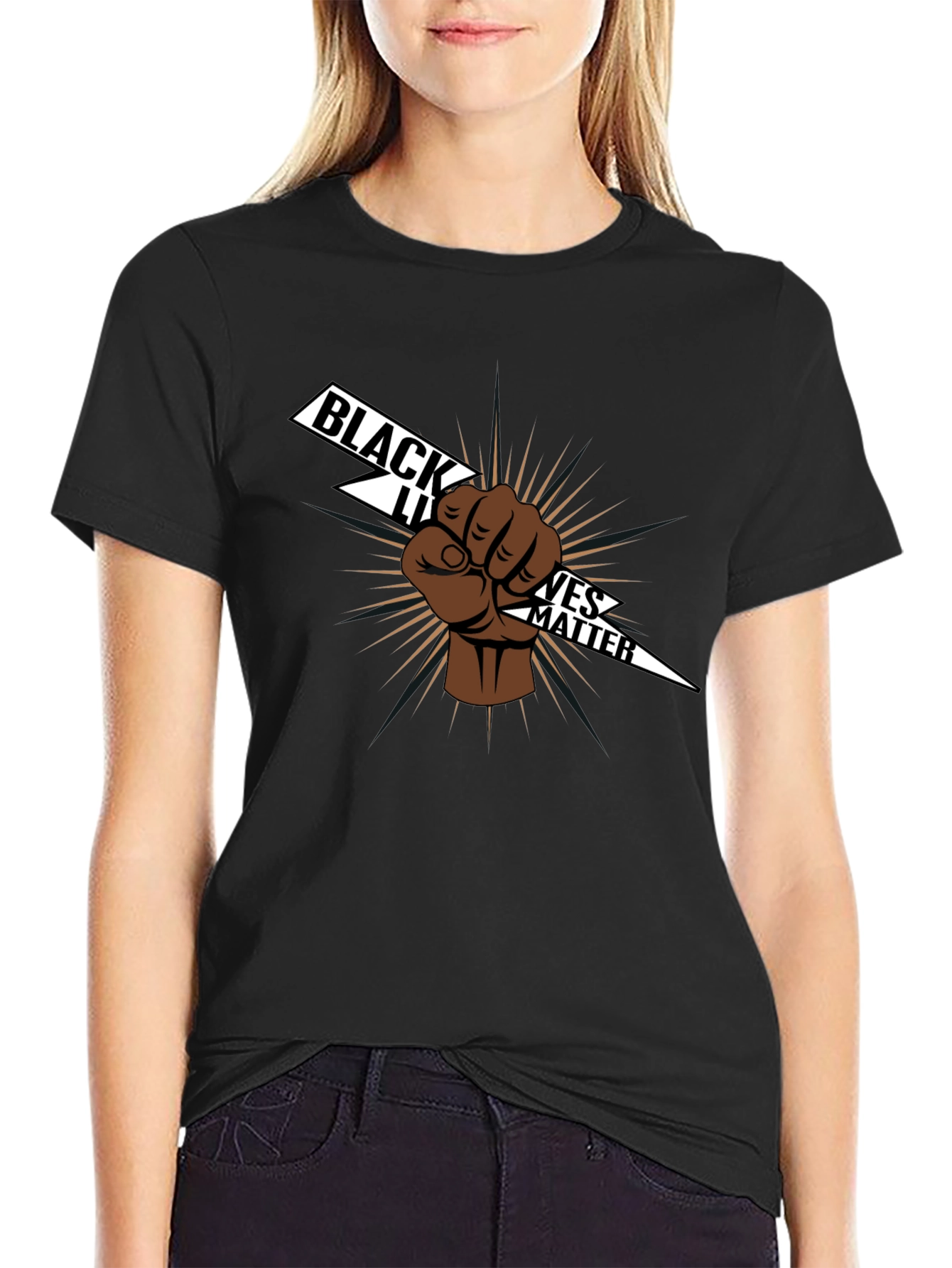 Black Lives Matter Fist Graphic Tee - Black