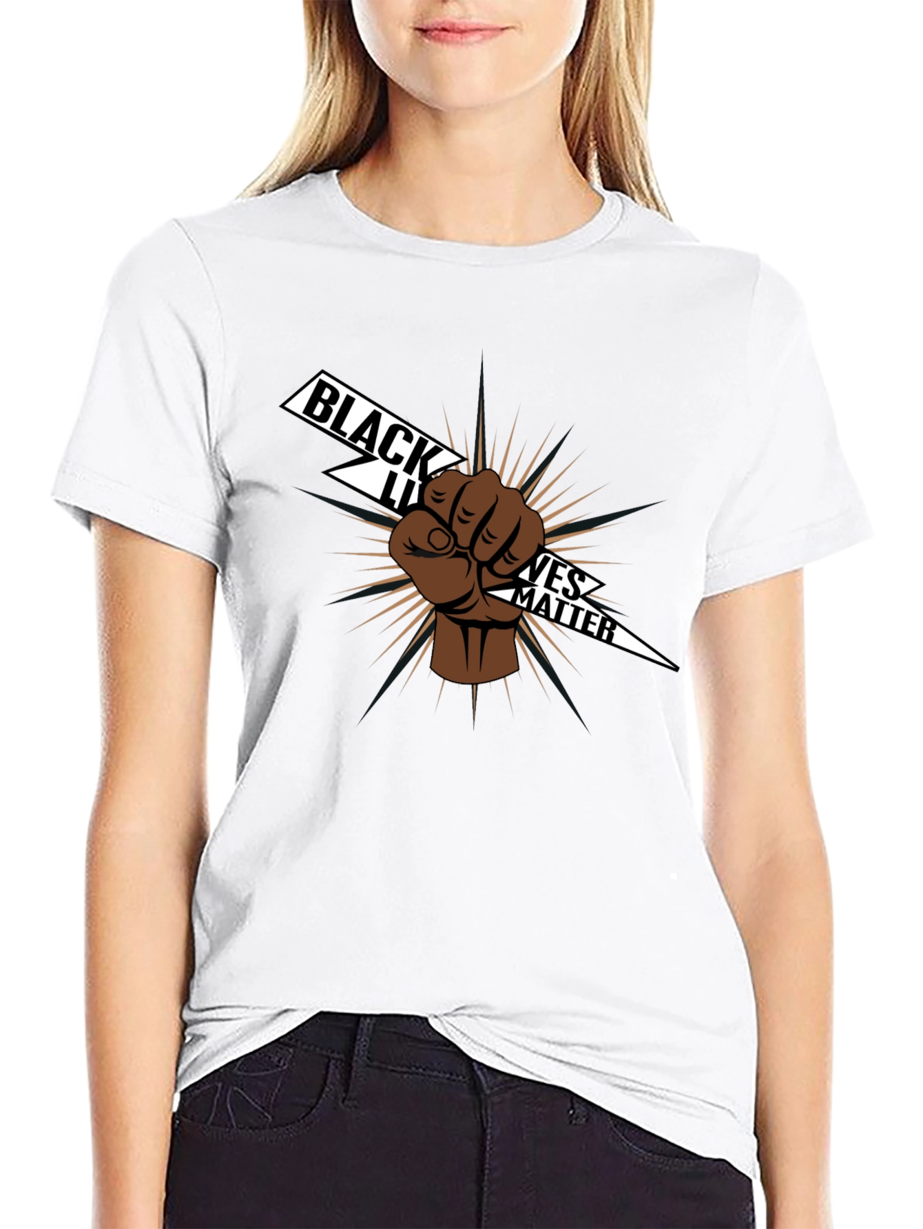 Black Lives Matter Fist Graphic Tee - Black