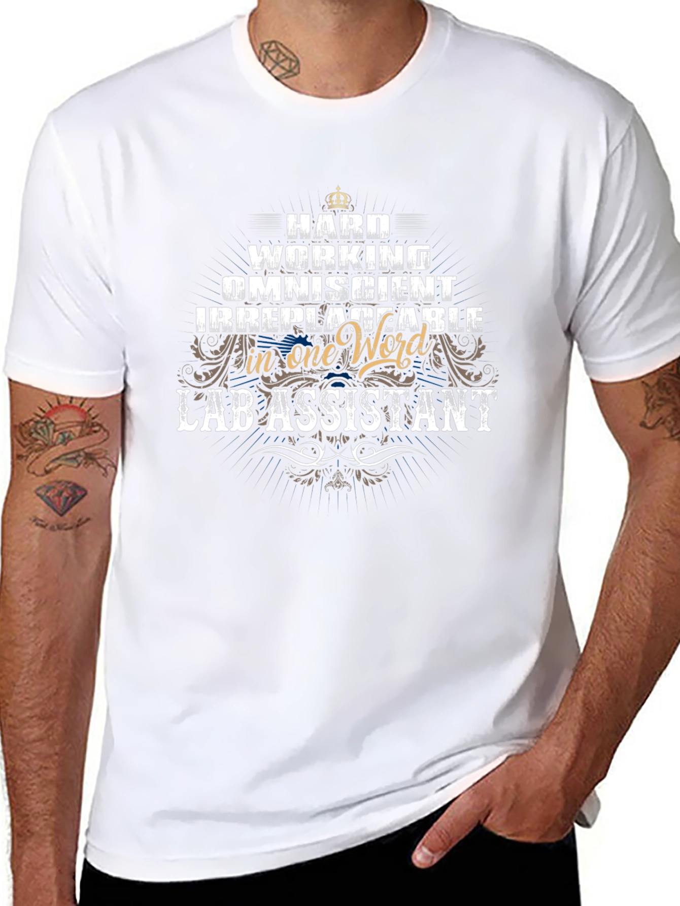 Lab Assistant T-Shirt - Hardworking Omniscient Irreplaceable