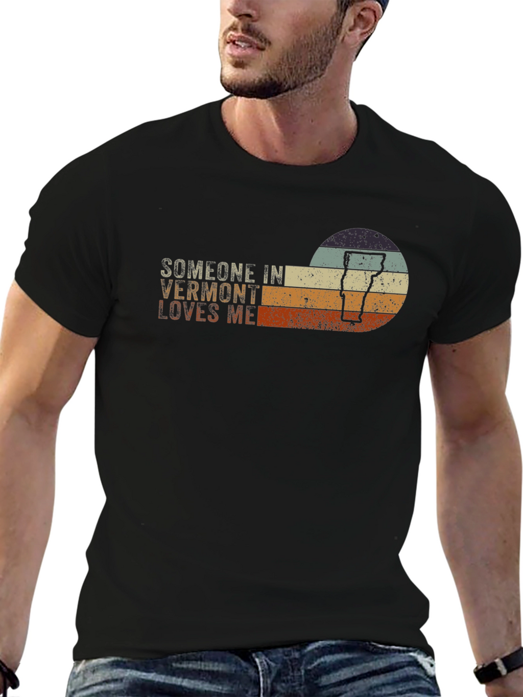 Vermont Lover Graphic T-Shirt - Retro Sunset Design
