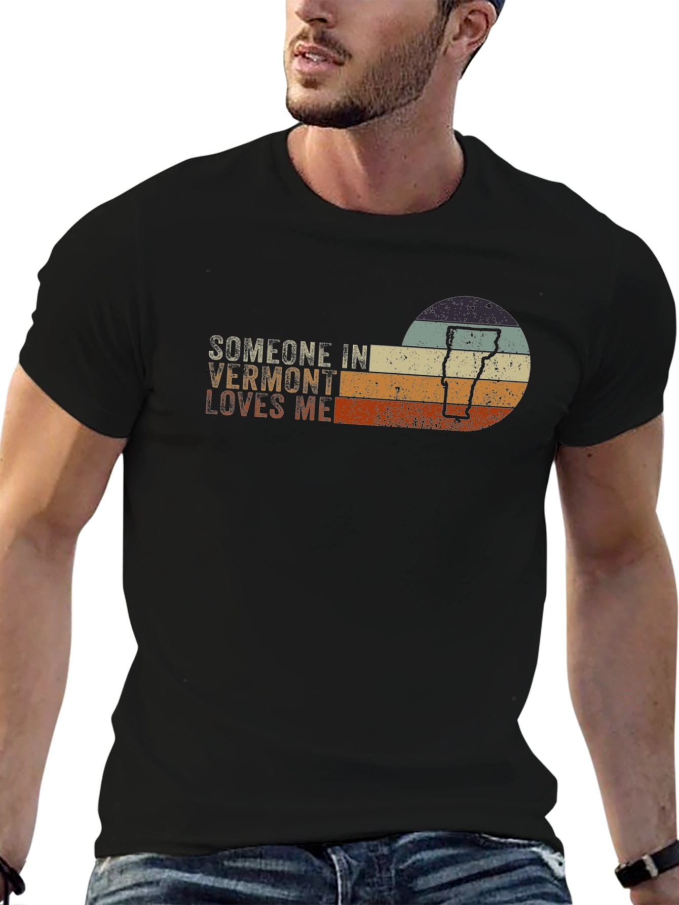 Vermont Lover Graphic T-Shirt - Retro Sunset Design