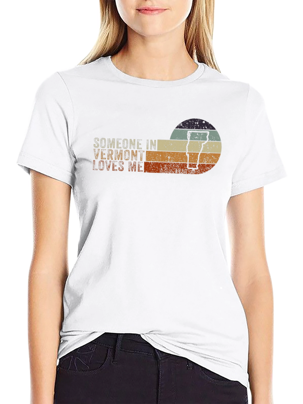 Vermont Lover Graphic T-Shirt - Retro Sunset Design