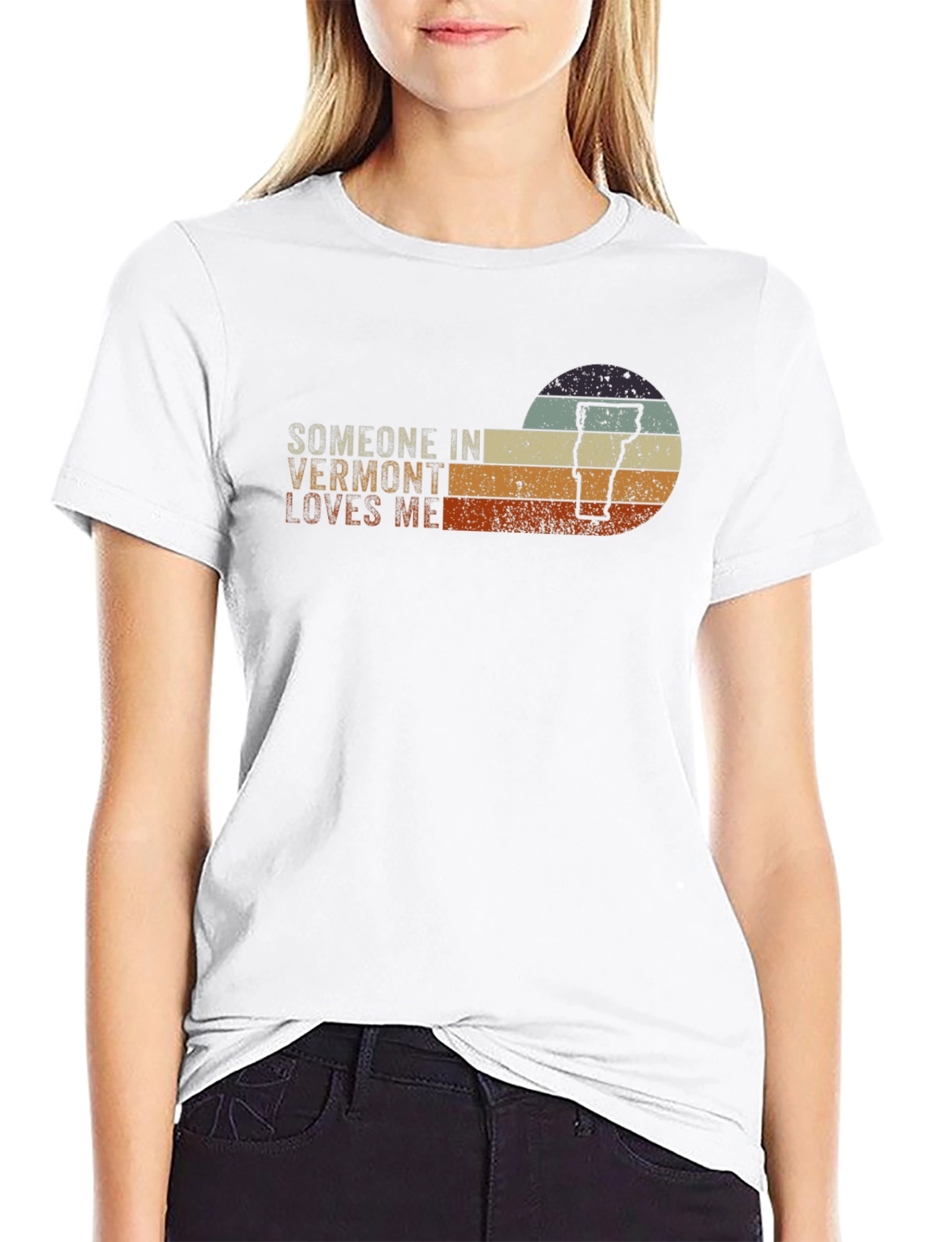 Vermont Lover Graphic T-Shirt - Retro Sunset Design