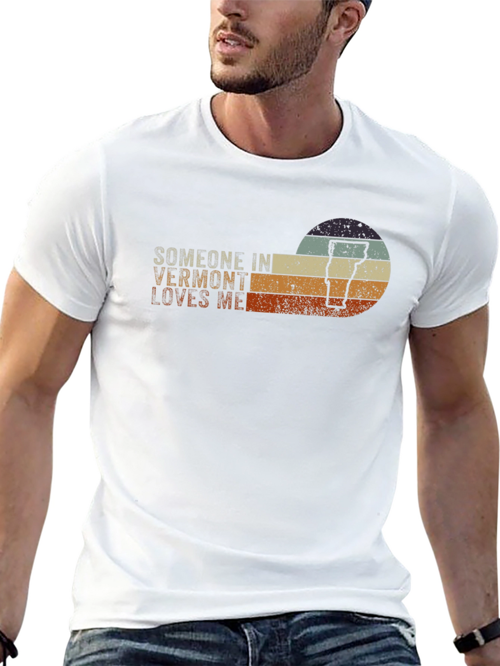 Vermont Lover Graphic T-Shirt - Retro Sunset Design