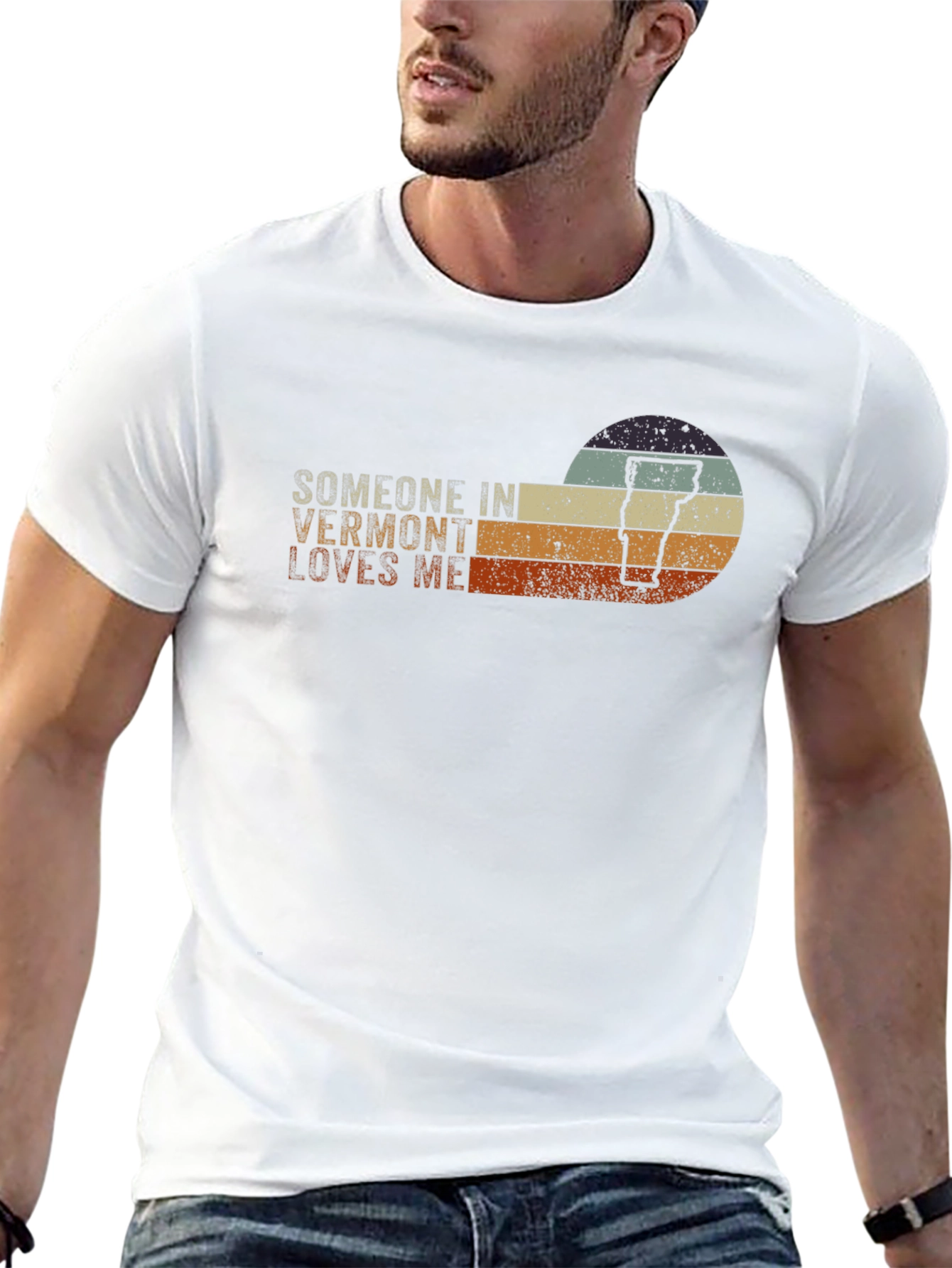 Vermont Lover Graphic T-Shirt - Retro Sunset Design