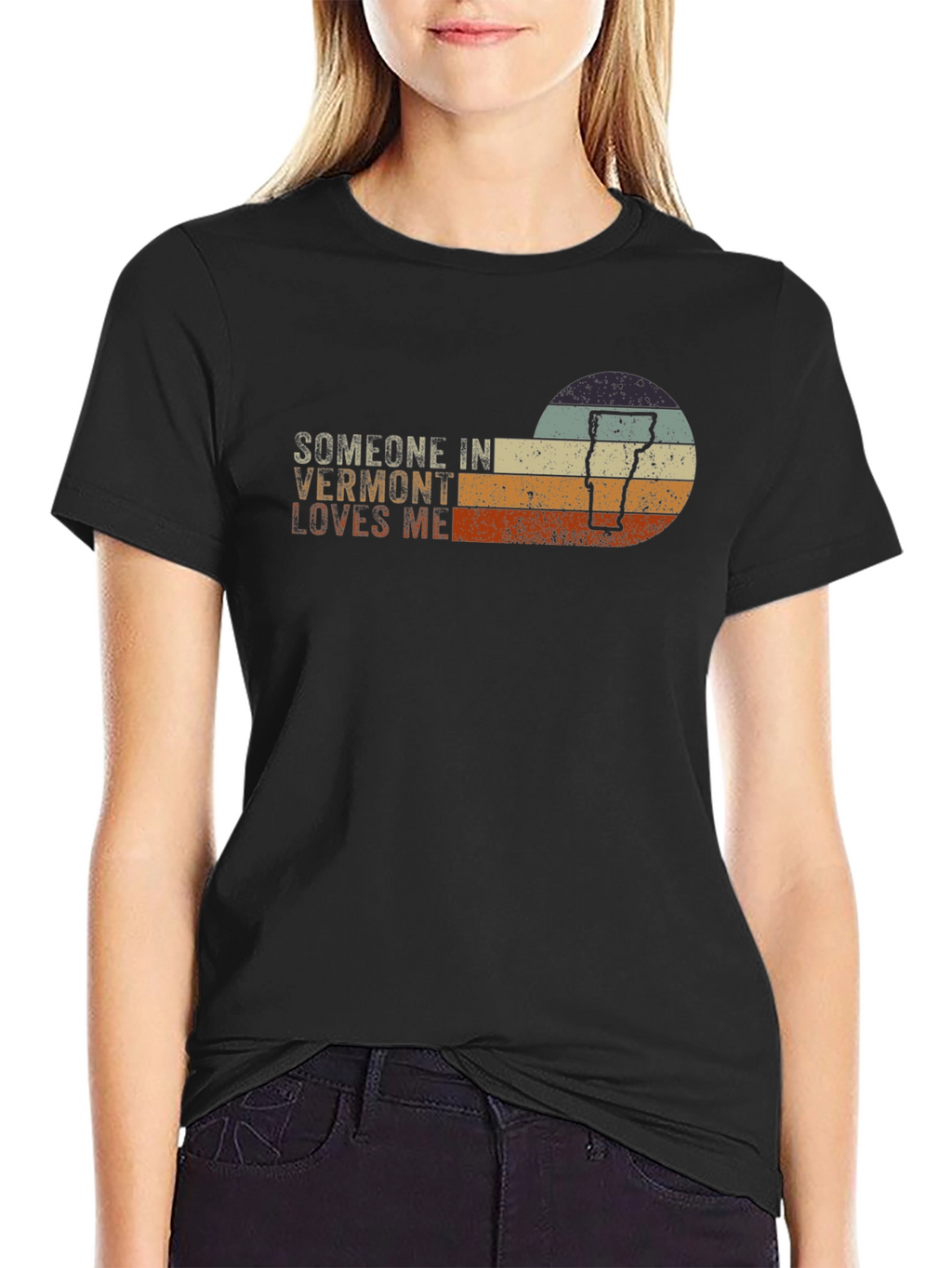 Vermont Lover Graphic T-Shirt - Retro Sunset Design