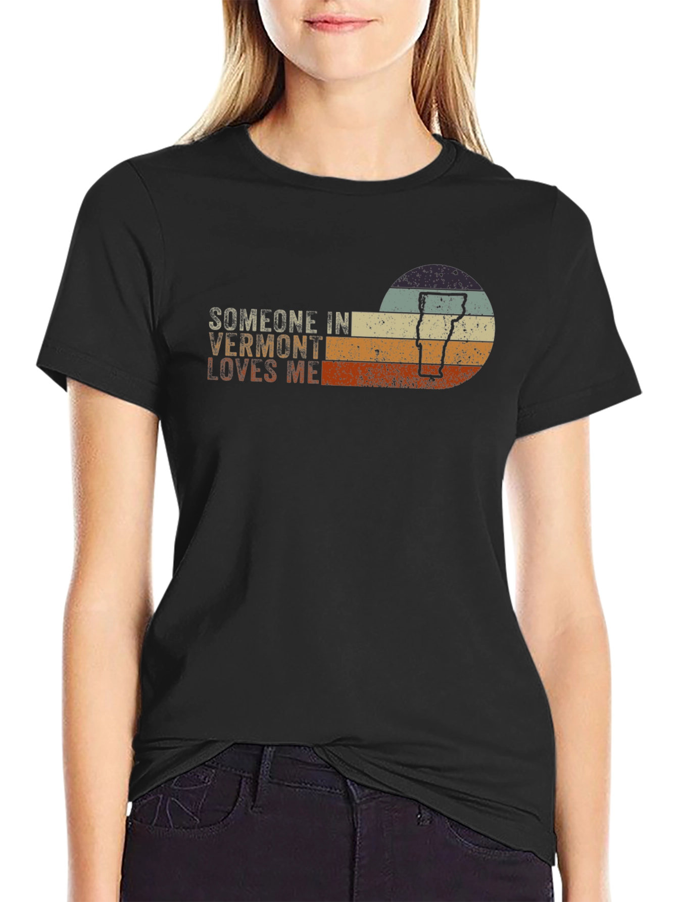 Vermont Lover Graphic T-Shirt - Retro Sunset Design