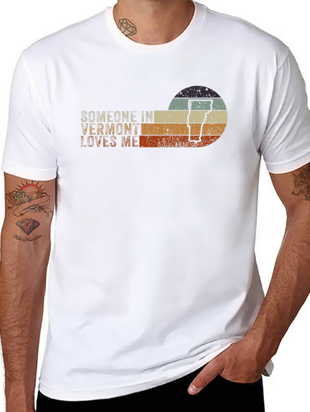 Vermont Lover Graphic T-Shirt - Retro Sunset Design