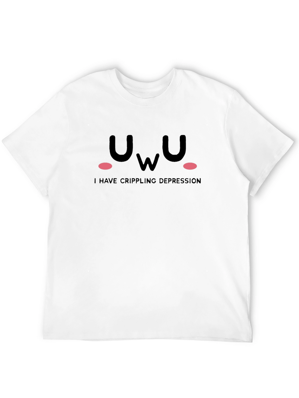 UwU Crippling Depression T-Shirt Black Cotton Tee