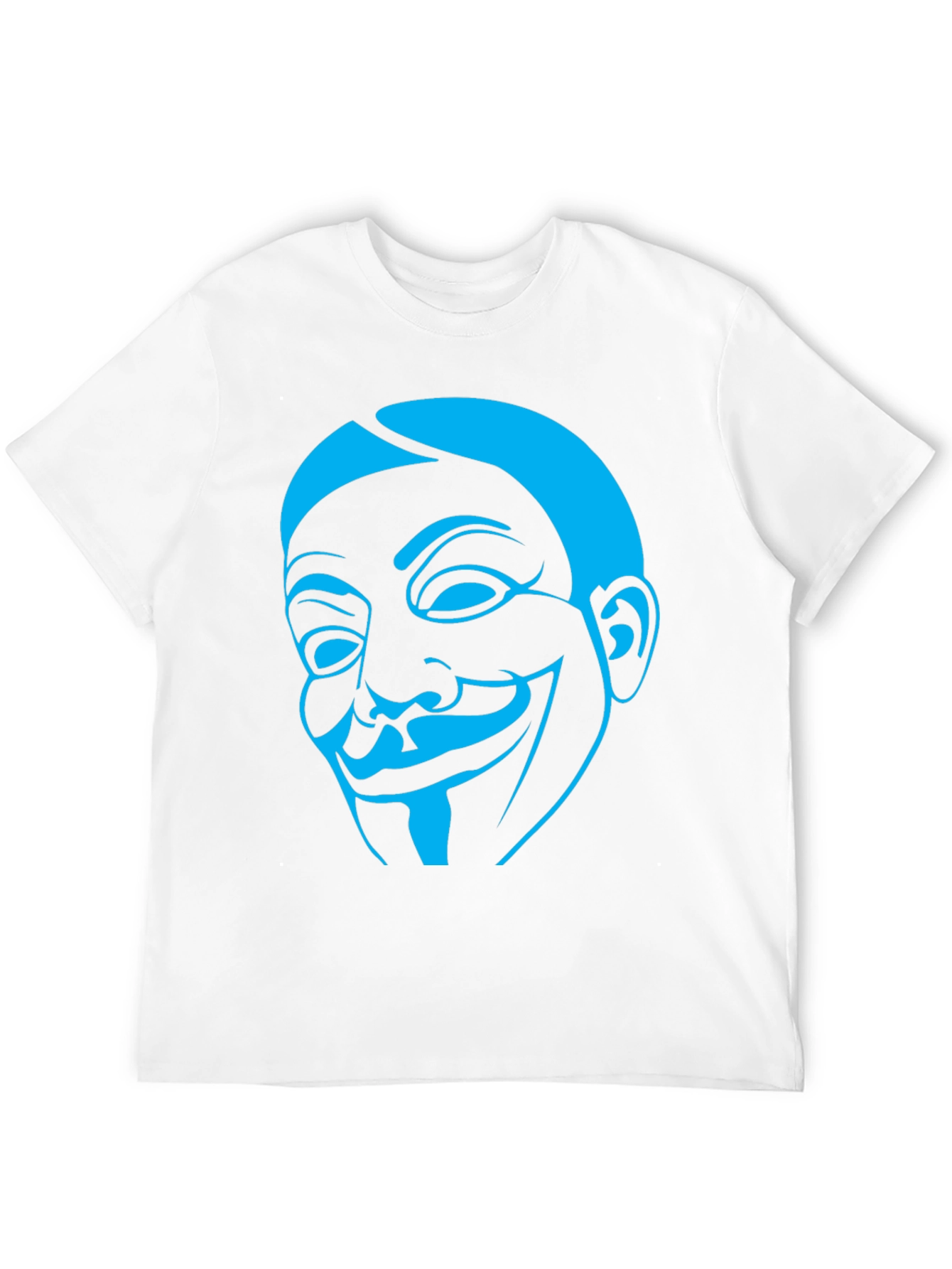 Guy Fawkes Mask Graphic Tee - Black Cotton Shirt