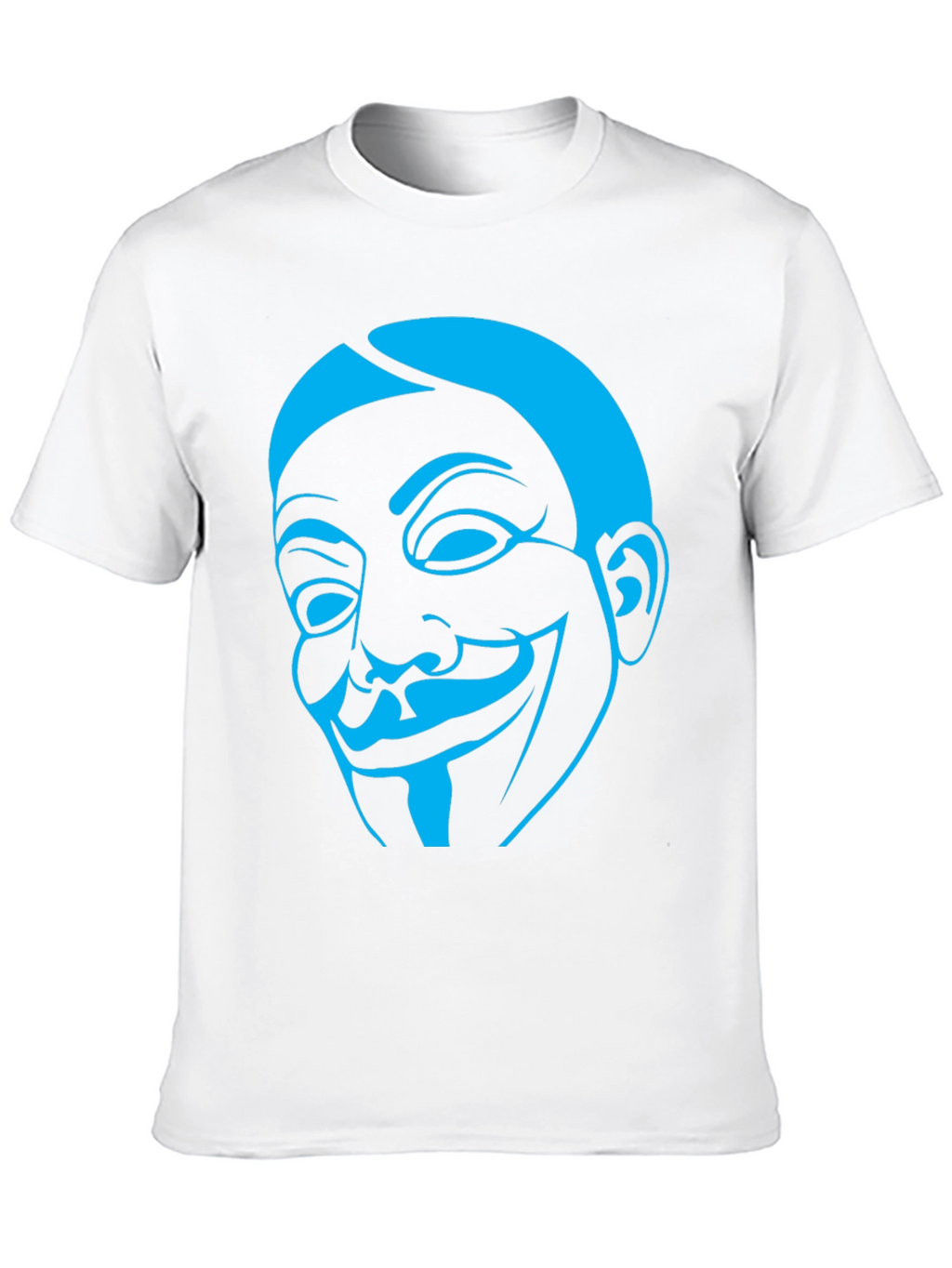 Guy Fawkes Mask Graphic Tee - Black Cotton Shirt