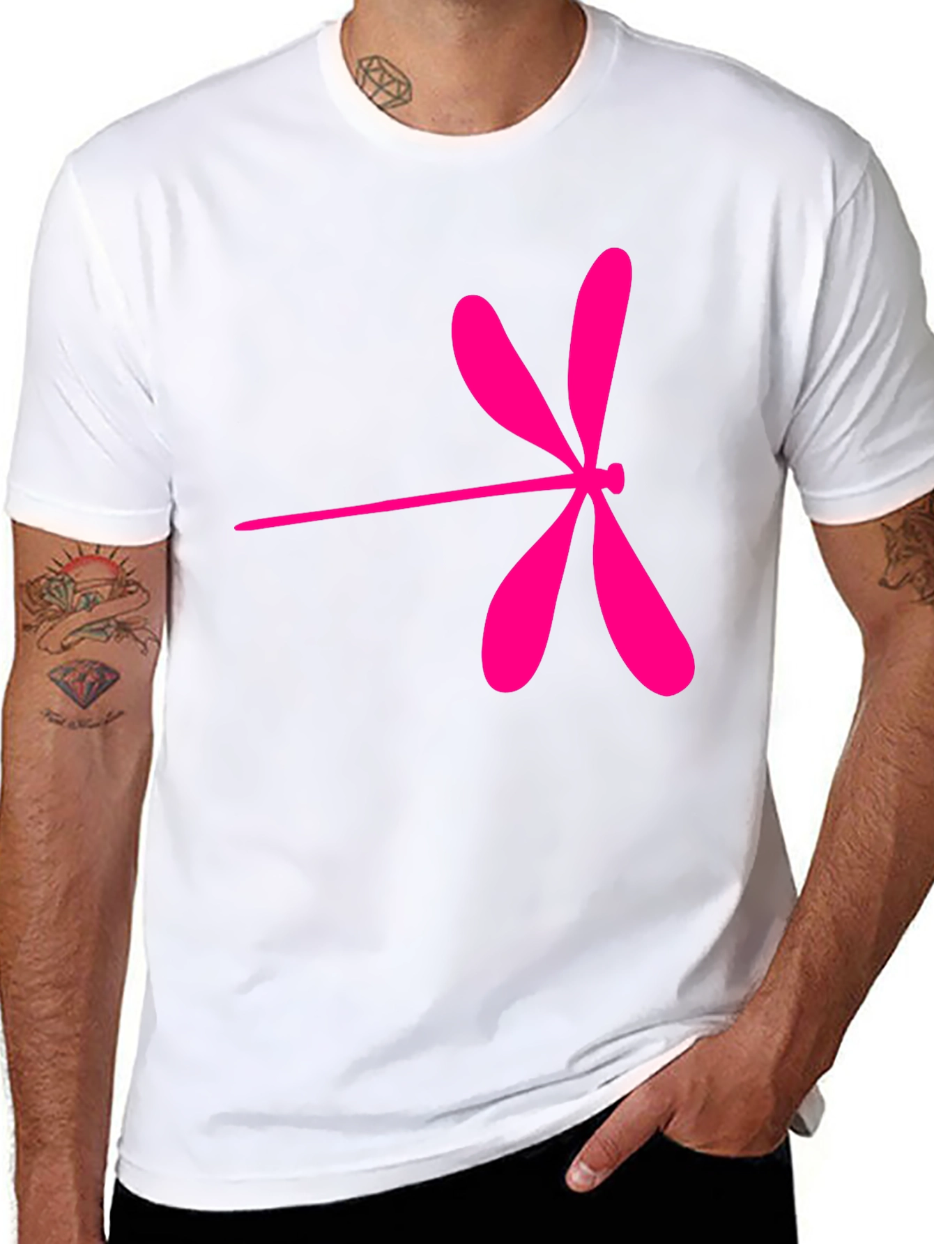 Pink Dragonfly Graphic T-Shirt