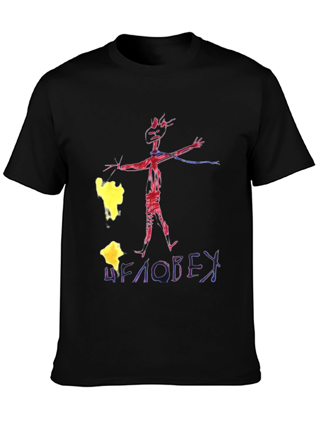 Unique Graphic Print Black T-Shirt