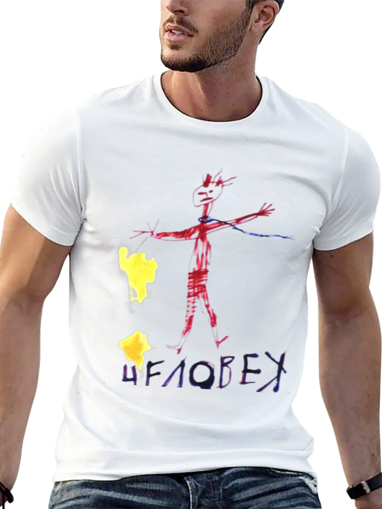 Unique Graphic Print Black T-Shirt