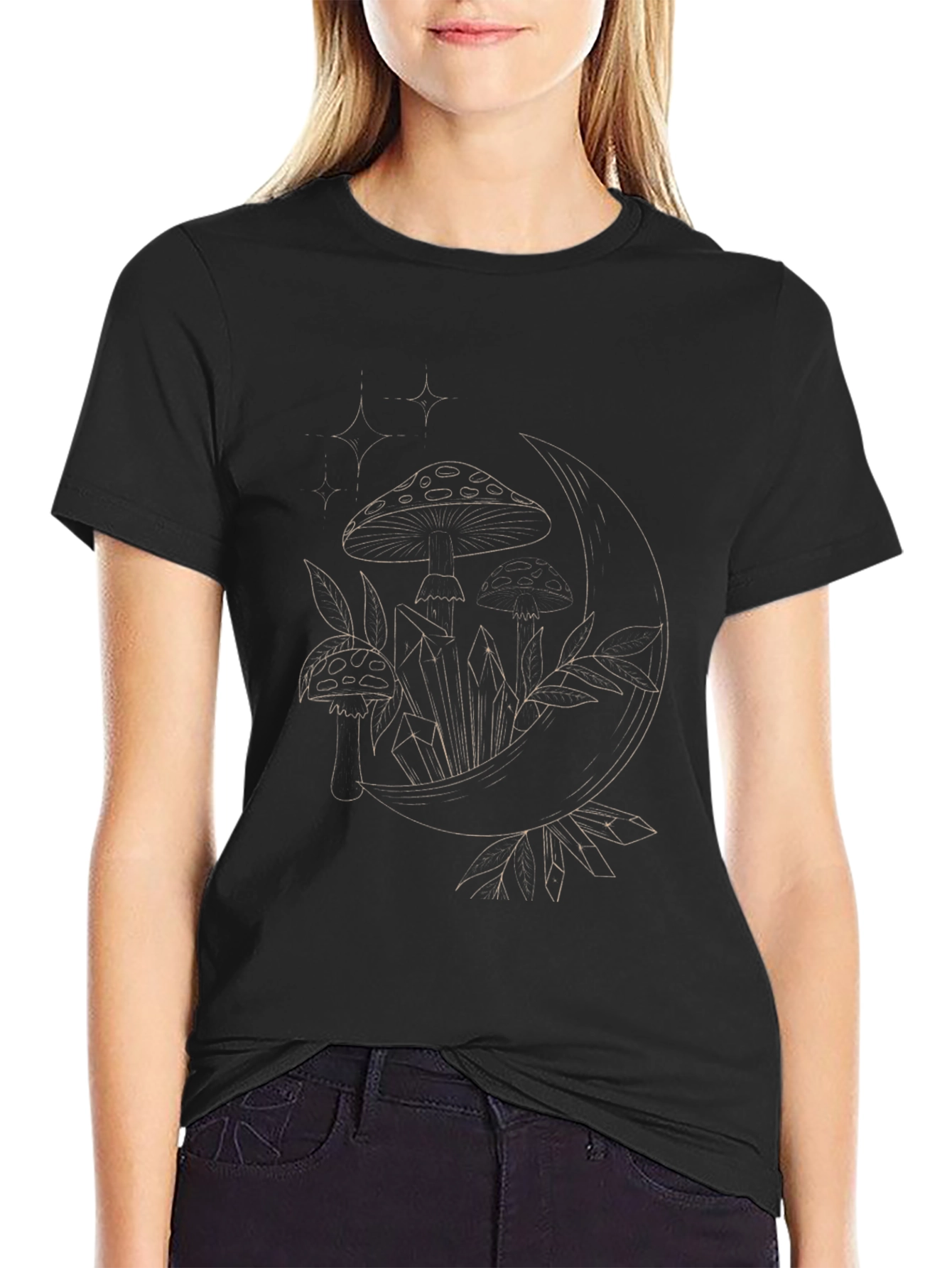Mystic Mushroom Moon Graphic Tee