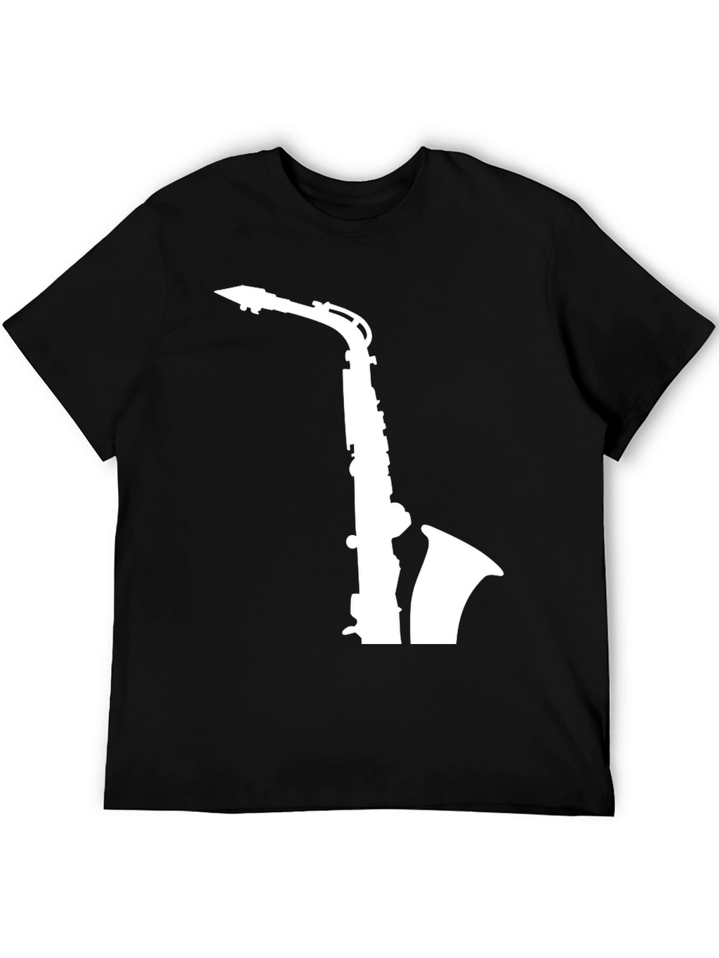 Saxophone Graphic Tee - Black Casual T-Shirt